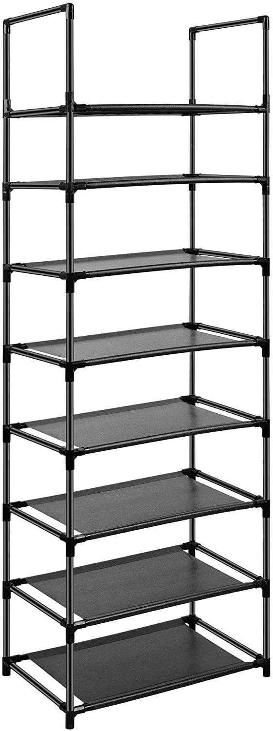 Easyhouse 8 Tier Metal Sturdy Shoe Rack for Entryway/Closet, Stores 16-20 Pairs of Shoes, Multi-use Shelf Organizer for Space Saving Storage