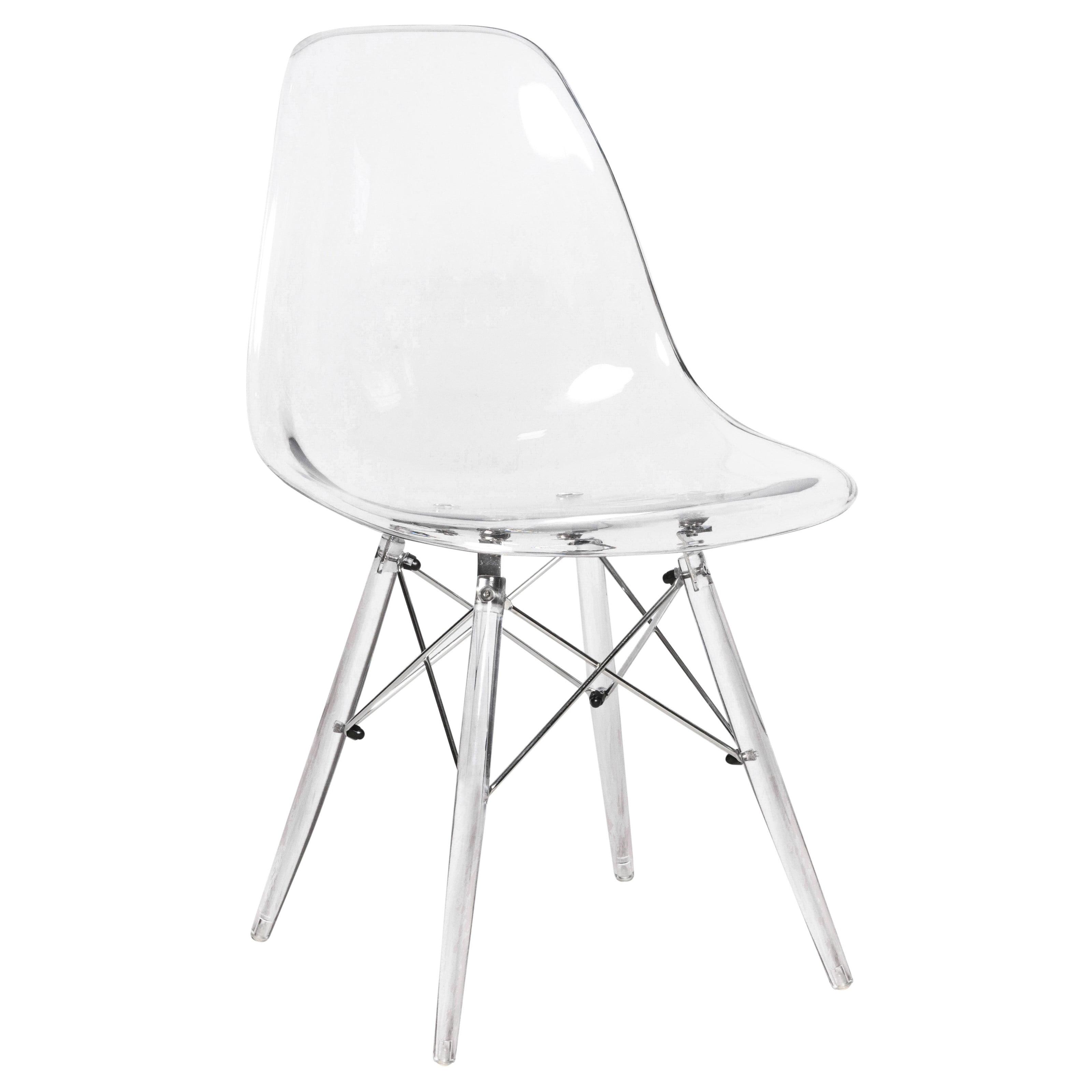 LeisureMod Dover Modern Dining Chair with Acrylic Base