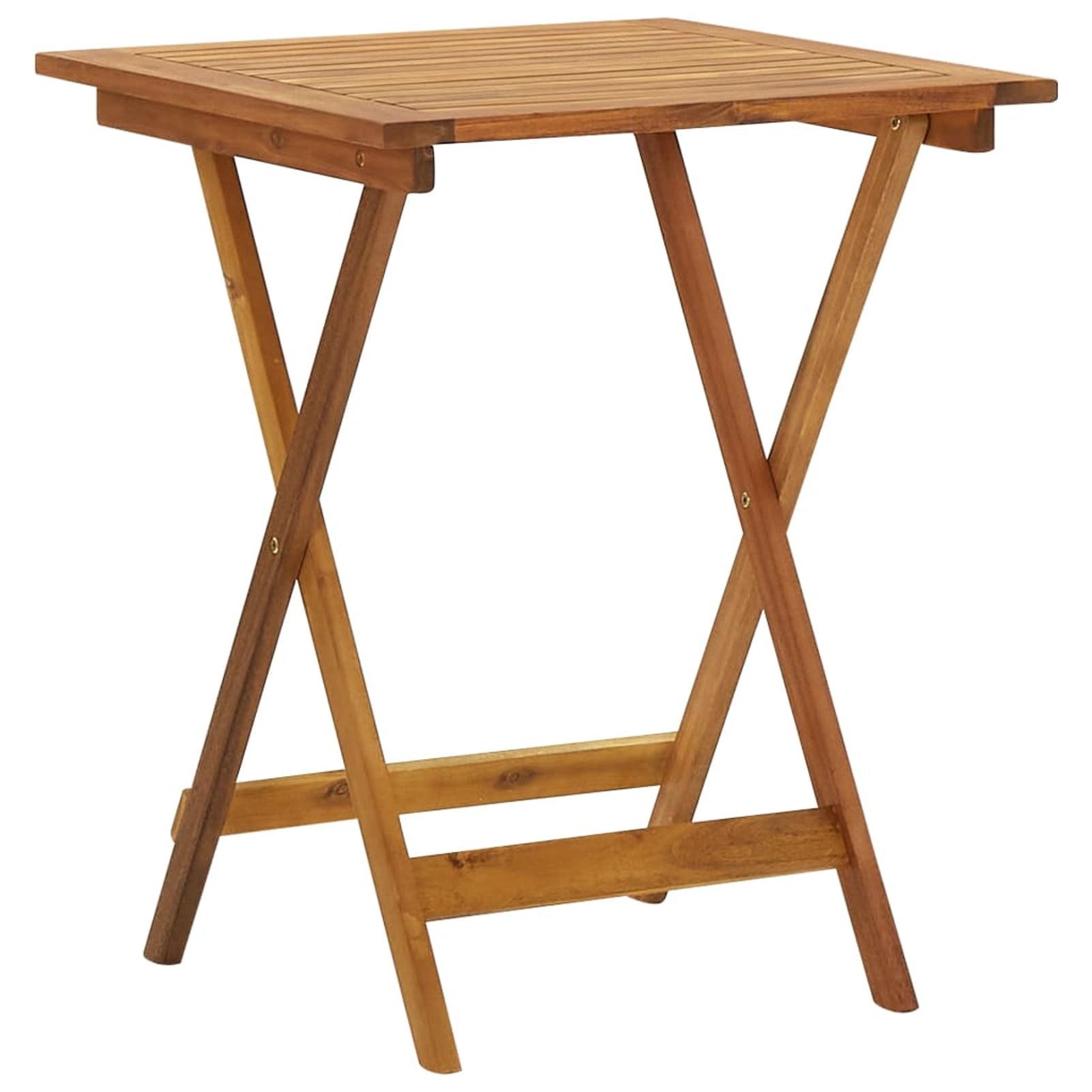 Elegant Acacia Wood Folding Patio Table, 23.6" Square