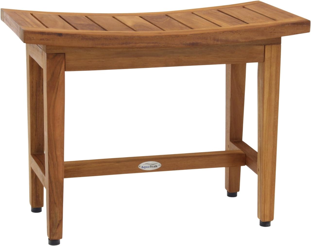 Maluku 24'' Teak Freestanding Shower Bench with Rubber Feet