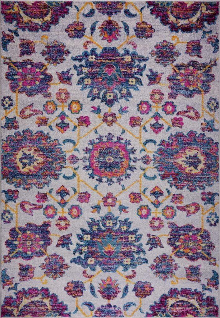 Persian-Inspired Multicolor Floral Synthetic Area Rug, 4' x 6'