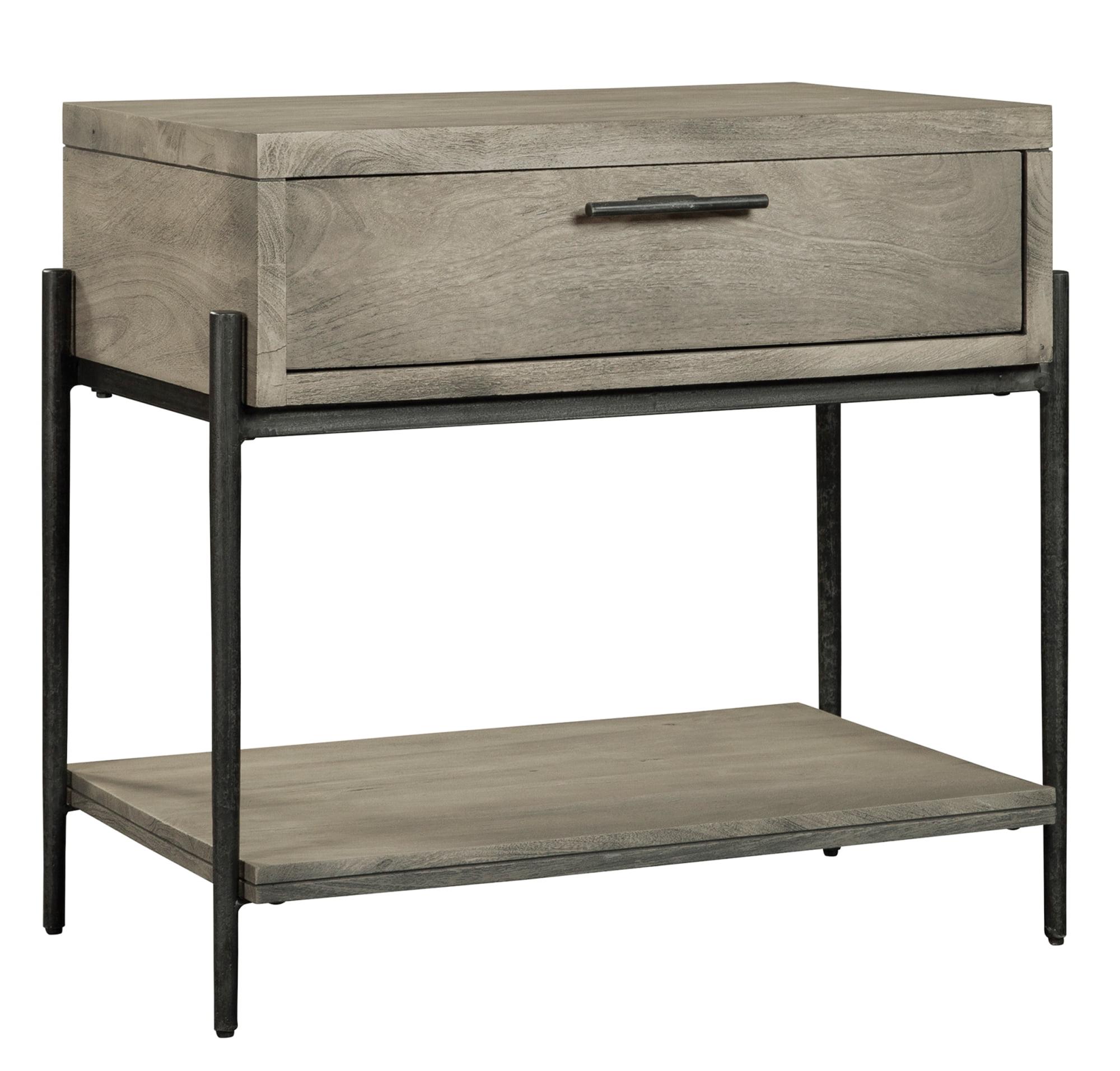 Bedford Park 30.5'' Gray and Black Transitional Nightstand with Mango Solids