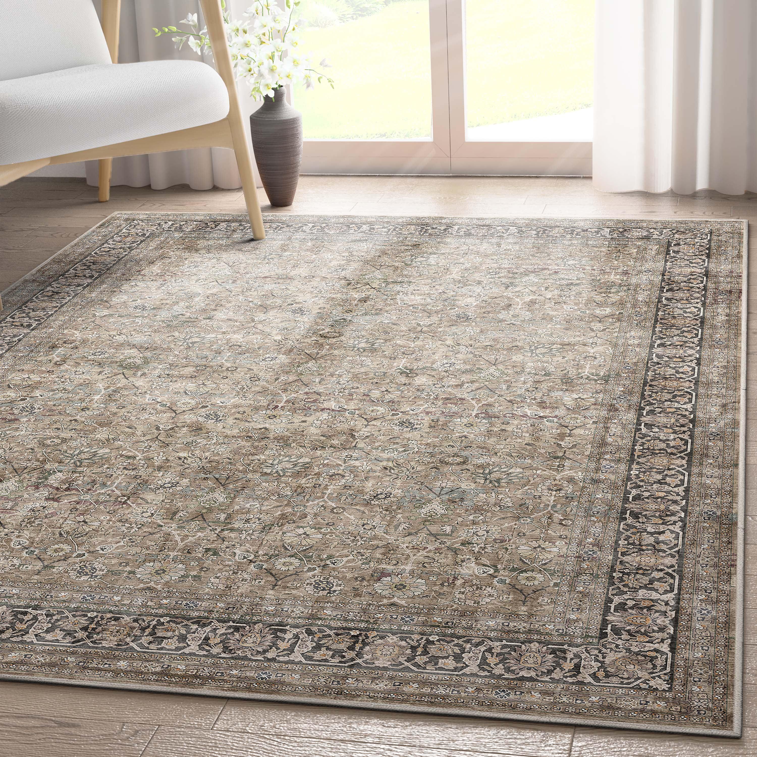 Well Woven Asha Delphine Vintage Persian Oriental Beige Area Rug