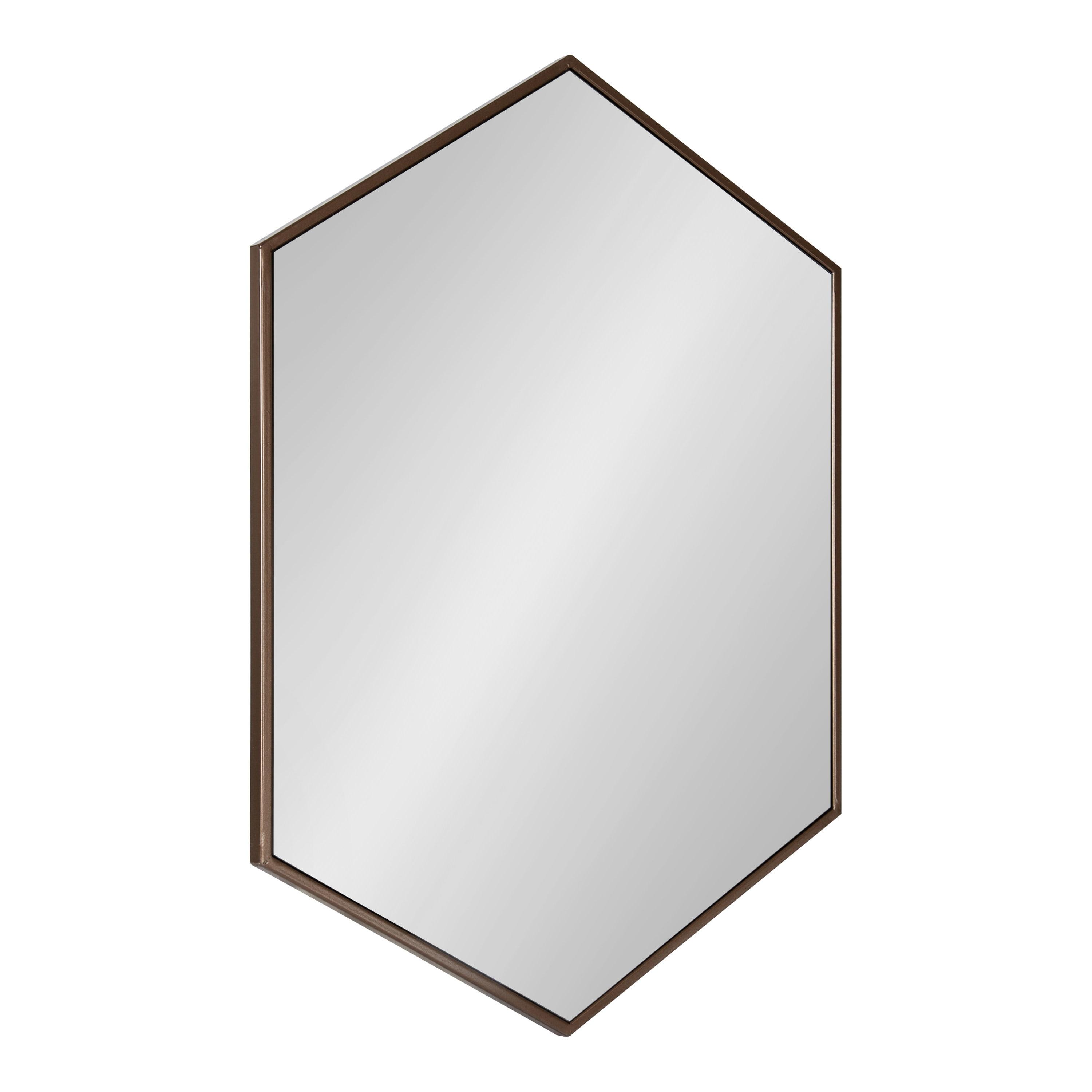 Geometric Bronze Hexagon Full Length Wall Mirror 31"x22"