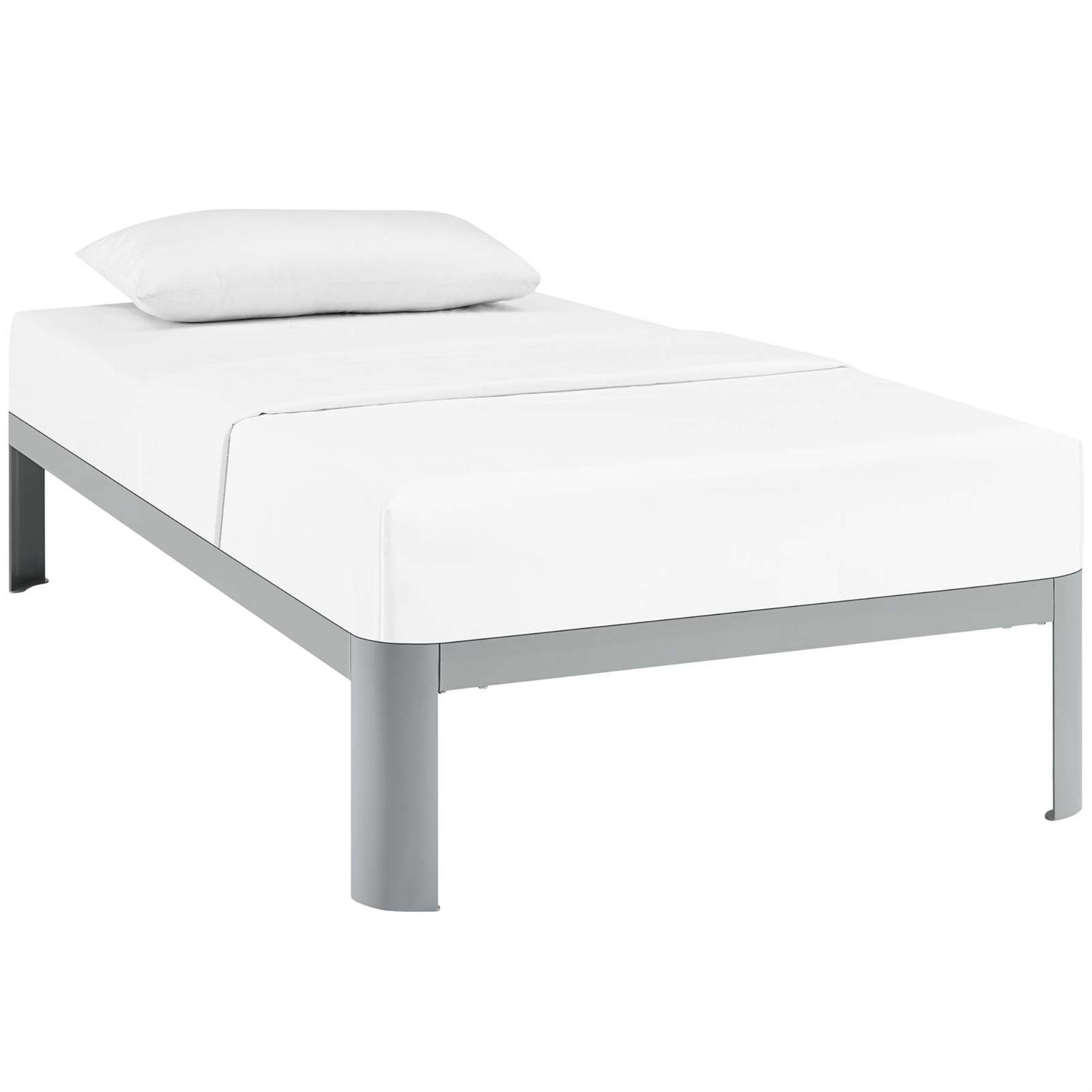 Corinne Twin-Size Sleek Metal Bed Frame with Slatted Support