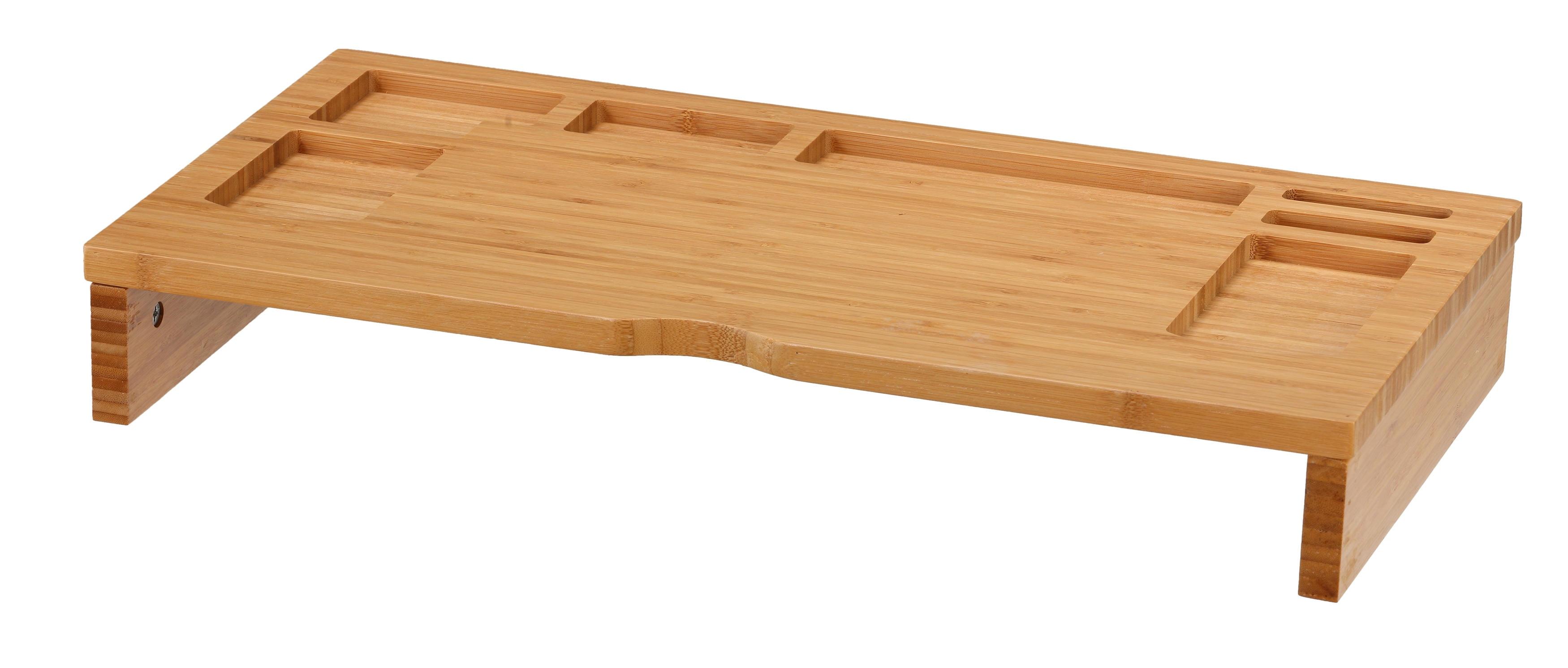 Jake Natural Bamboo Desktop Monitor Stand with Organizer