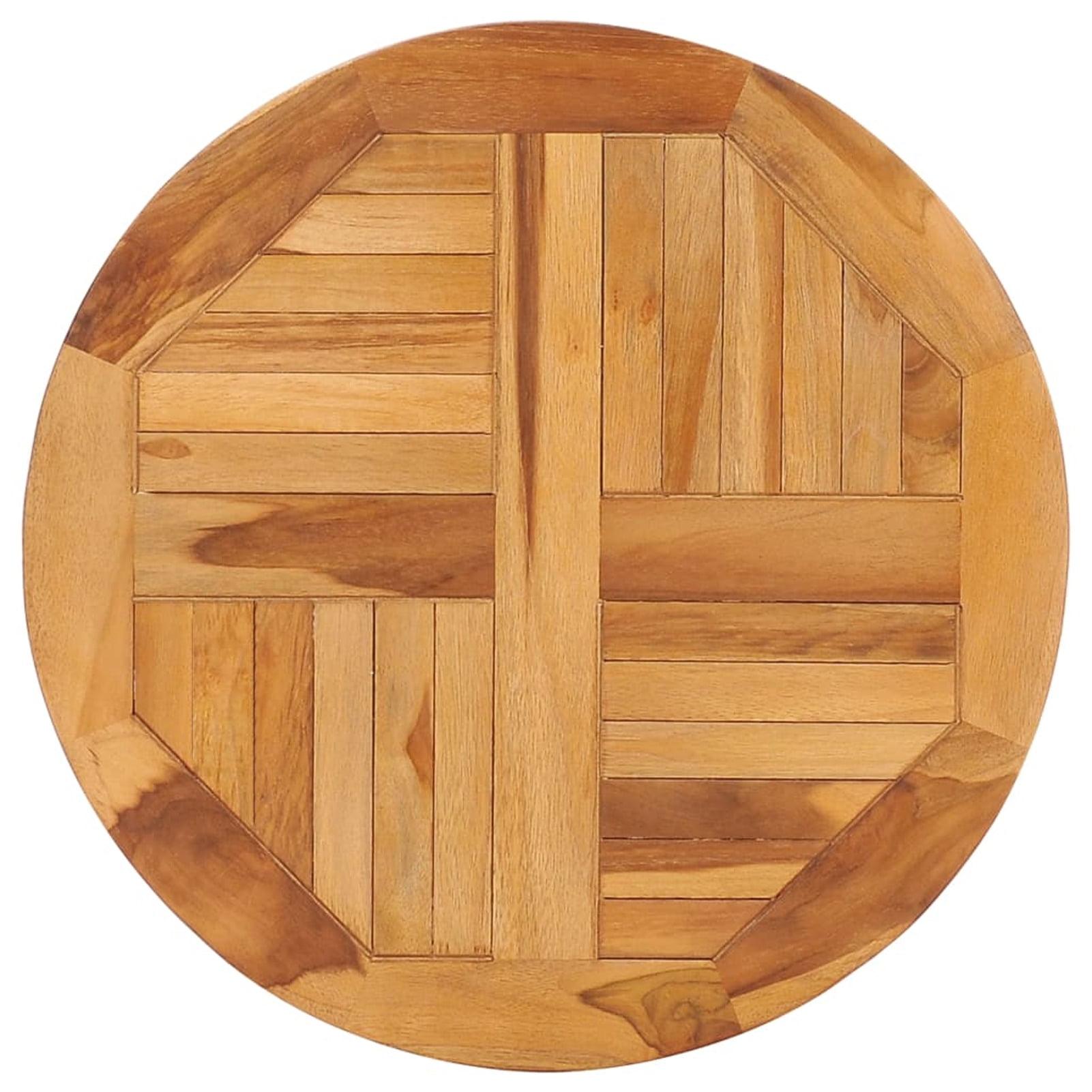 Rotating Teak Wood Table Disk with Weather-Resistant Finish