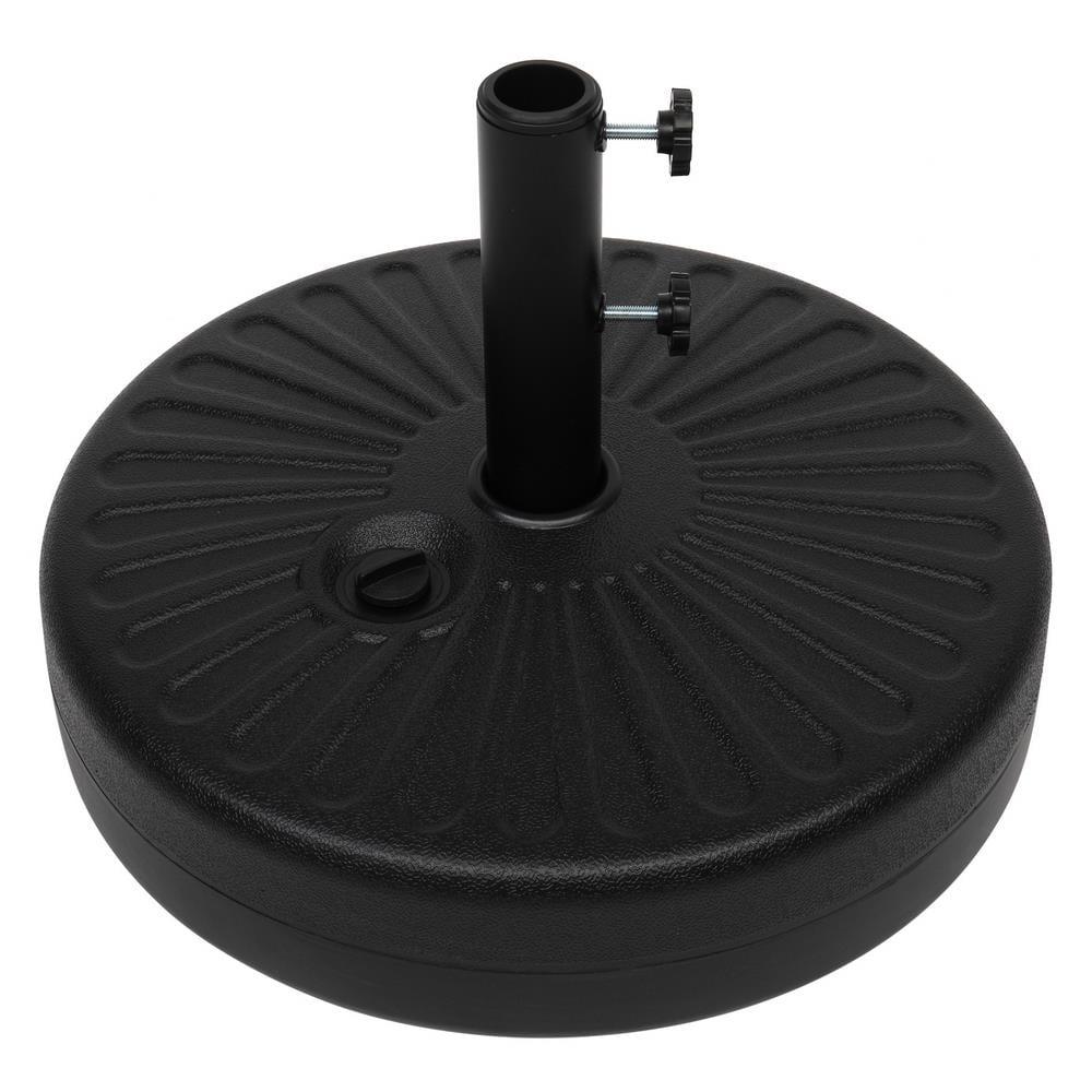 Costway 20'' Round 23L Water Filled Umbrella Base Stand Self-filled Patio Furniture Black