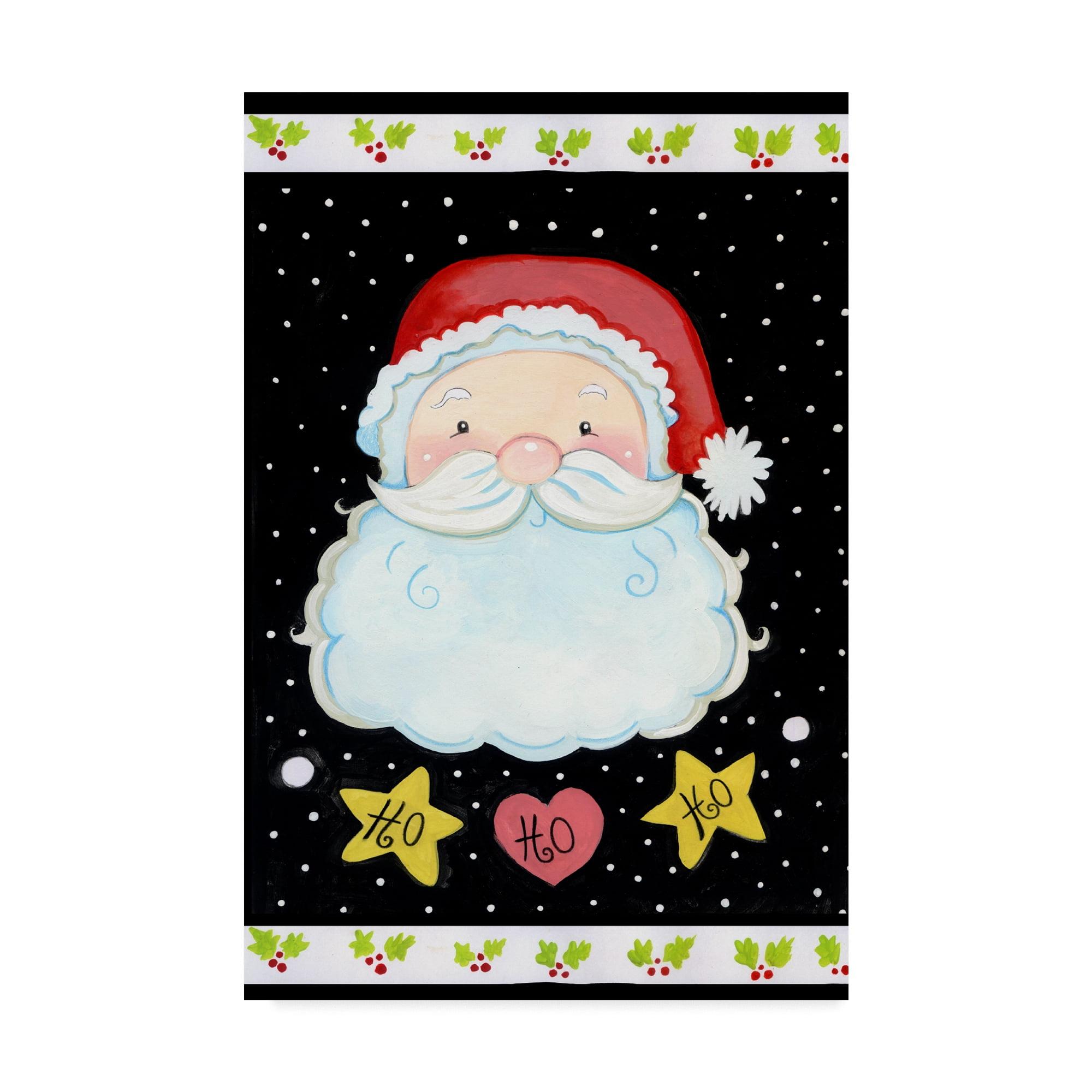 Ho Ho Santa Claus Modern Gallery-Wrapped Canvas Art