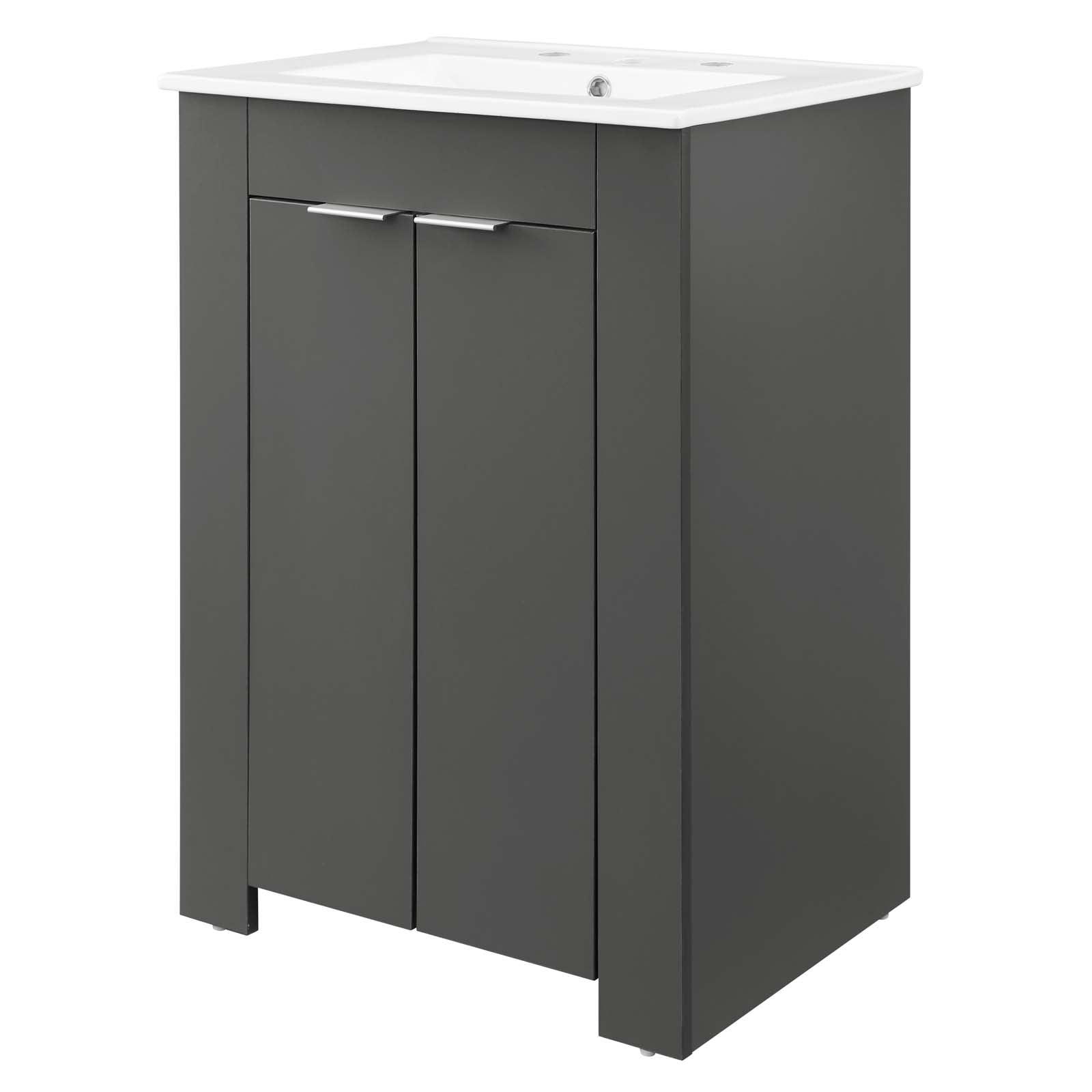 Modway Maybelle 24" Bathroom Vanity in Gray White