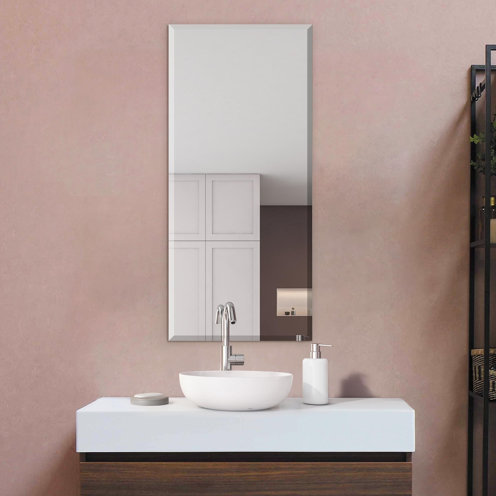 Sleek 18" x 40" Frameless Rectangular Polished Wall Mirror