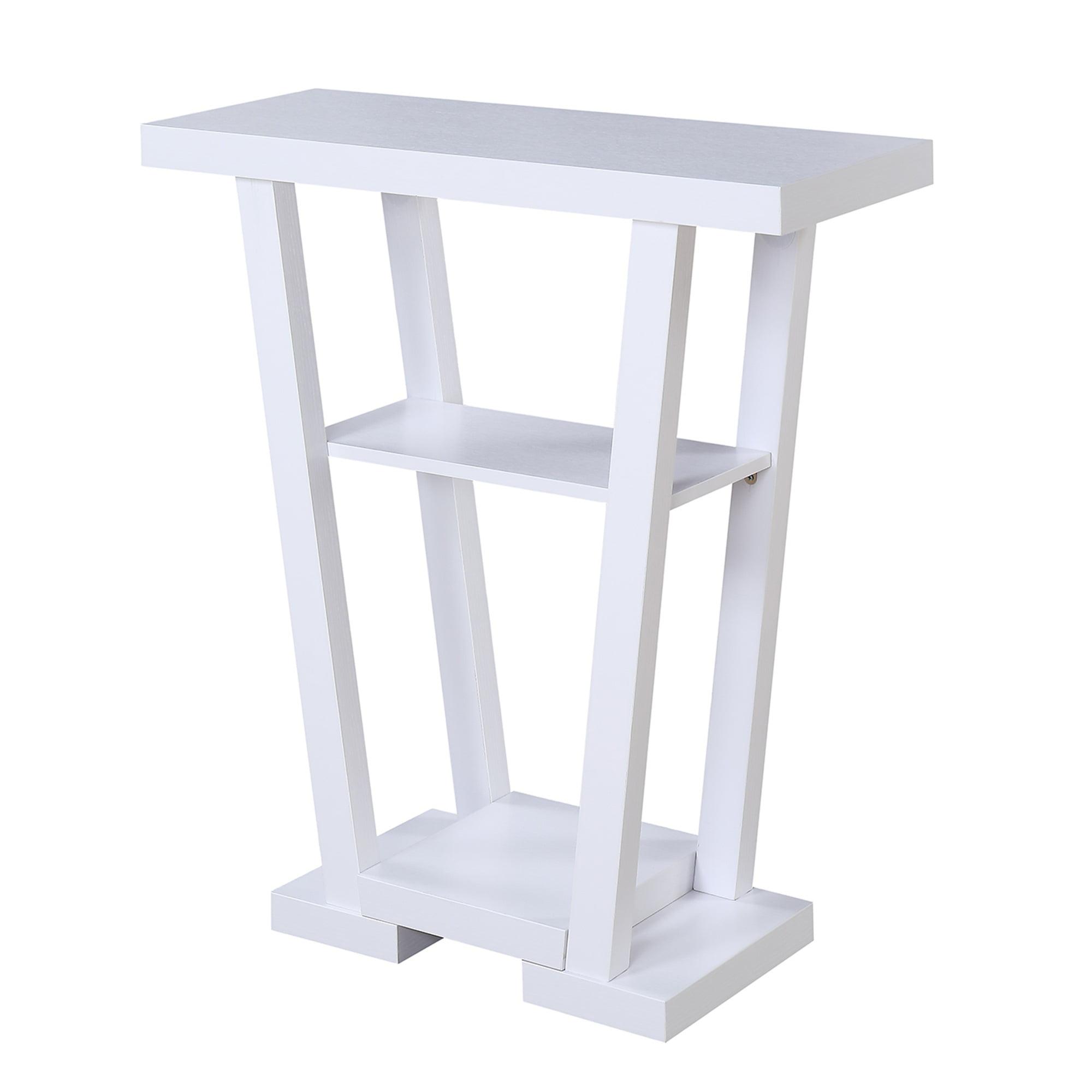 Newport V 32'' White Wood Grain Console Table with Storage