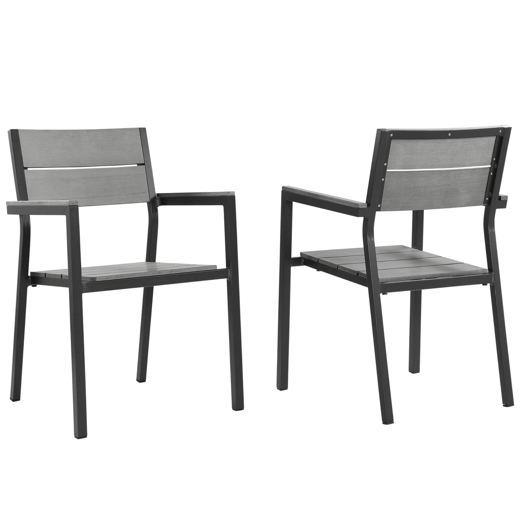 Modway Maine Aluminum Outdoor Patio Two Arm Chairs