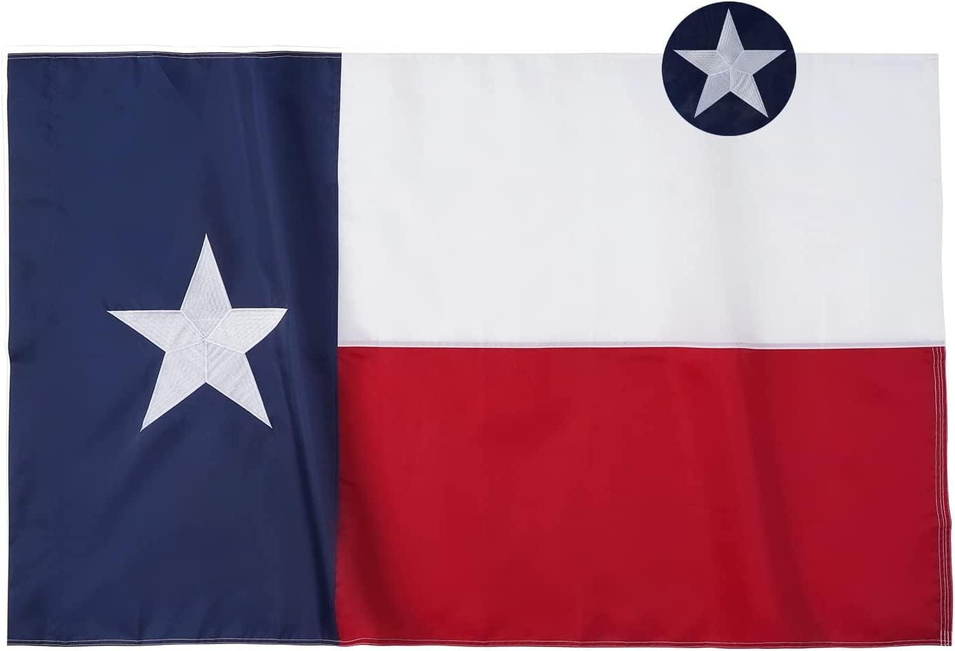 Texas State Flag 3x5' Nylon with Embroidered Star