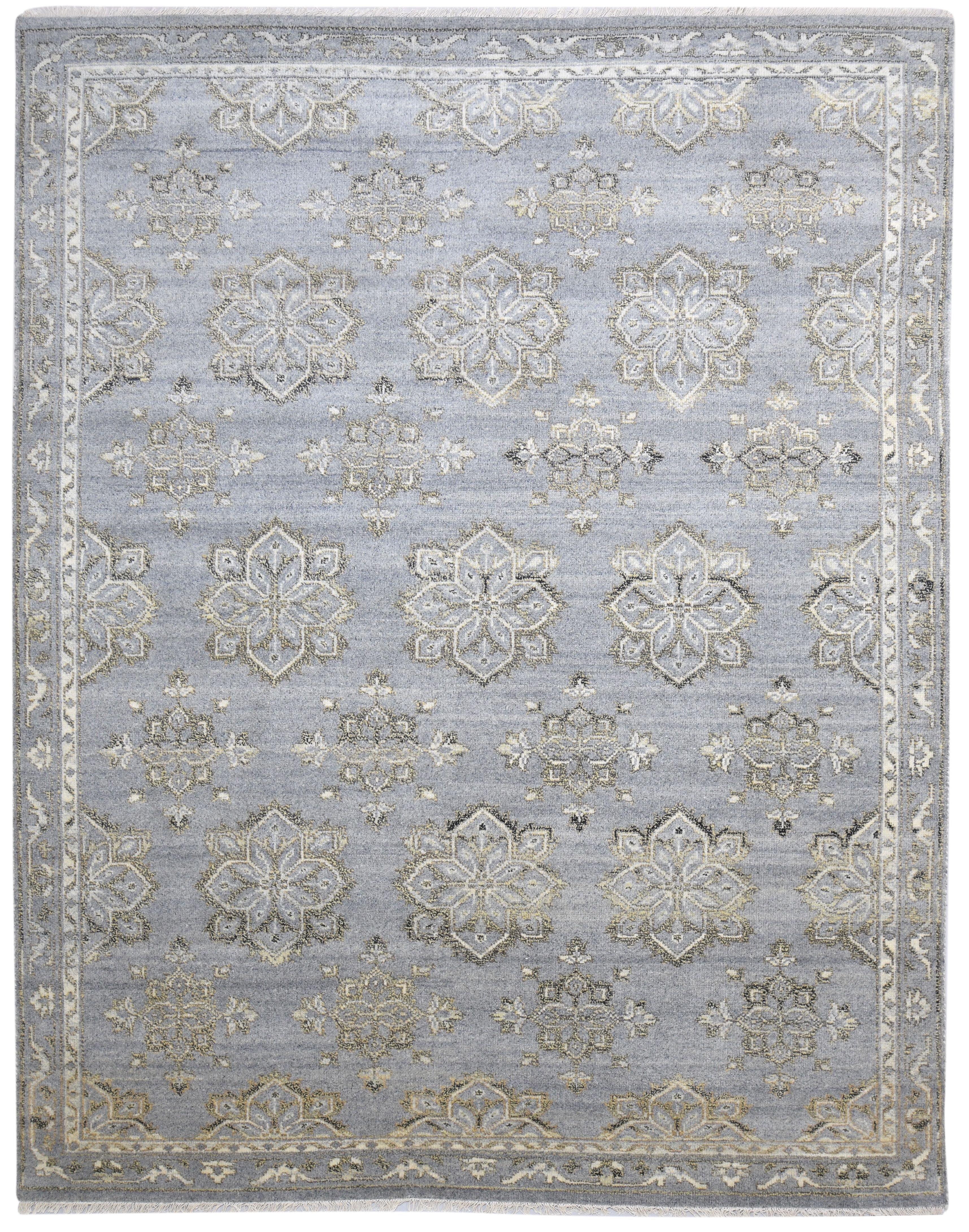 8' x 10' Dark Grey Wool Hand-Knotted Oriental Rug