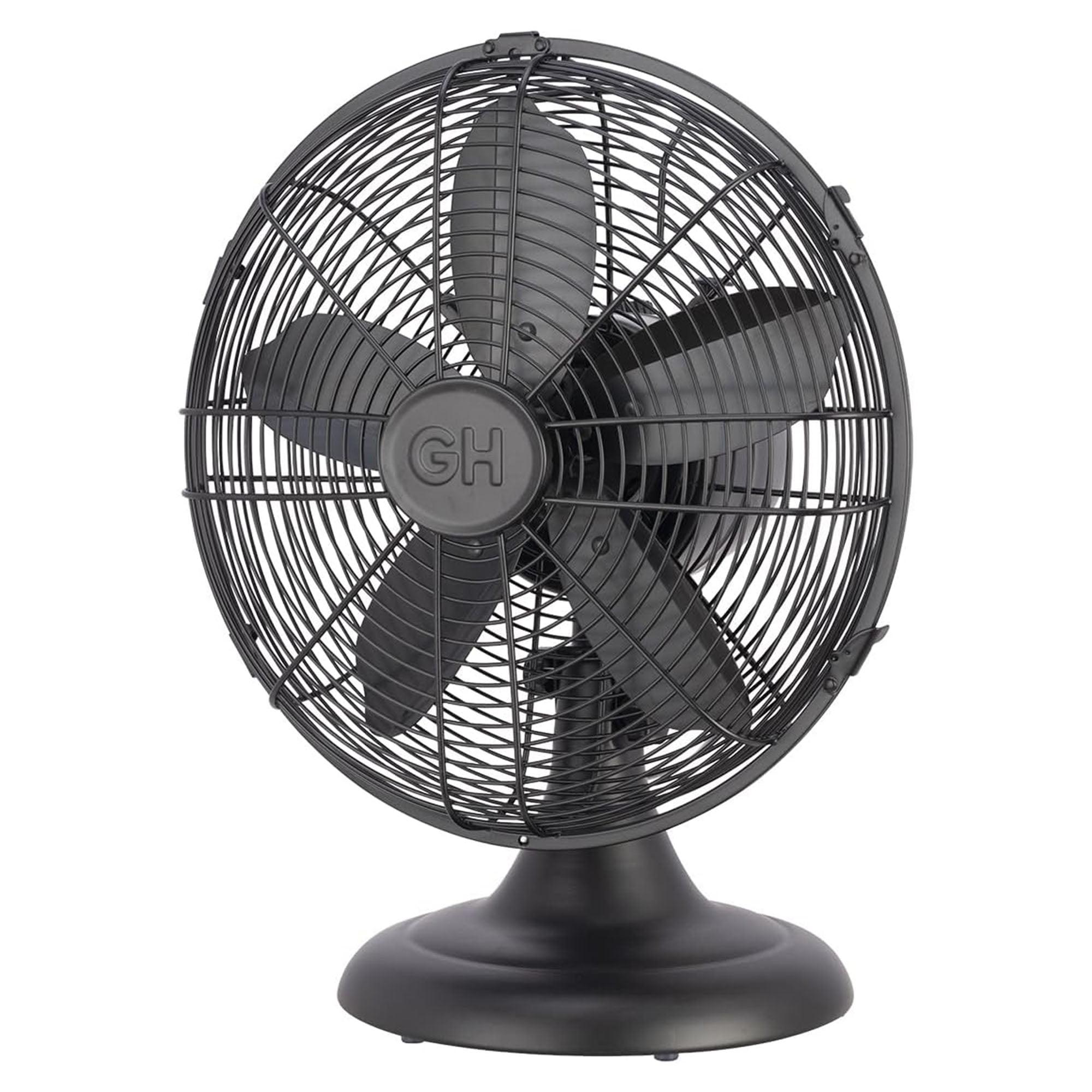 Good Housekeeping Good Housekeeping's All-Metal Retro 3-Speed 12" Oscillating Office Desk Table Fan (Multiple Finishes Available)