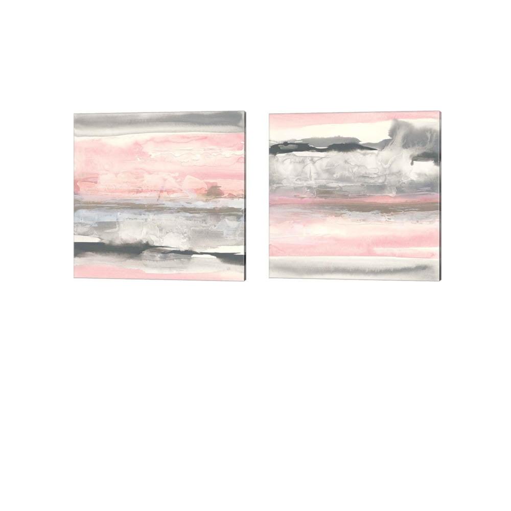 " Charcoal And Blush I & II " by Chris Paschke 2 - Pieces