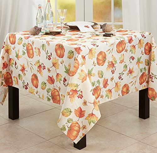 65 x 160 in. Fall Pumpkin Oblong Tablecloth, Orange