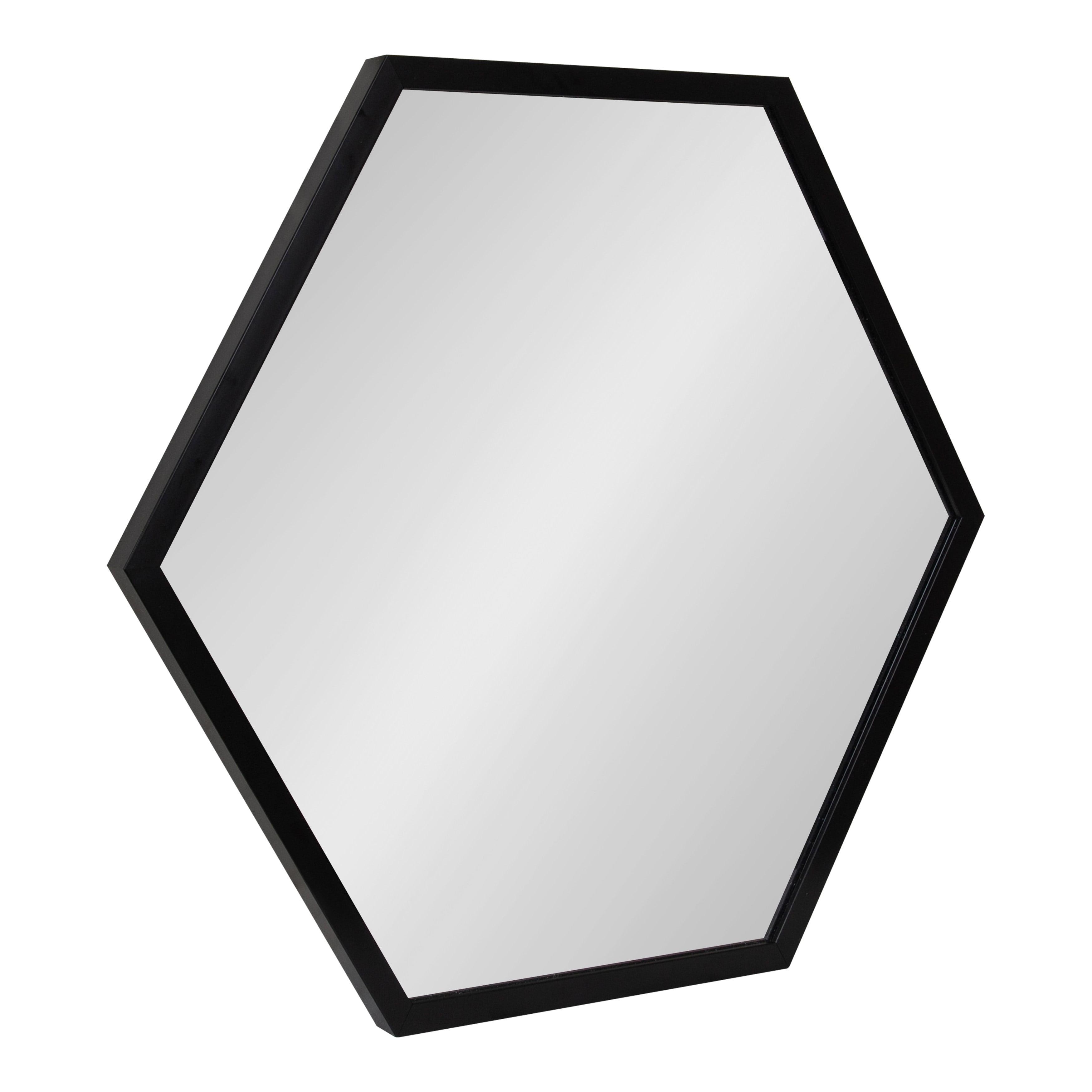 Laverty 24" x 26" Modern Hexagon Black Framed Wall Mirror