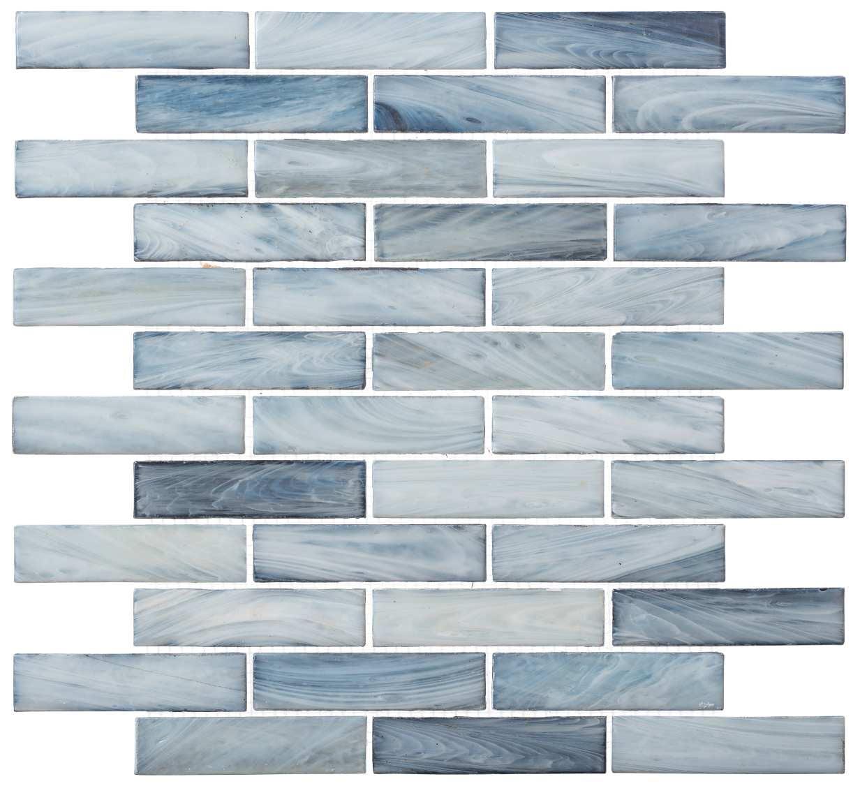 Dorian 1" x 4" Beveled Glass Brick Joint Mosaic Kitchen Backsplash, Bathroom, Shower, Wall and Floor Tile