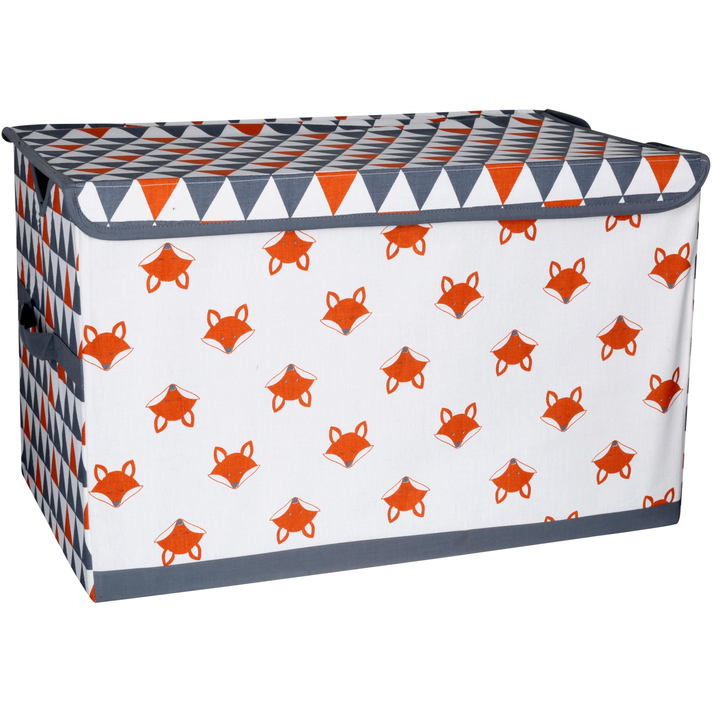 Bacati - Playful Fox Orange/Gray Storage Toy Chest