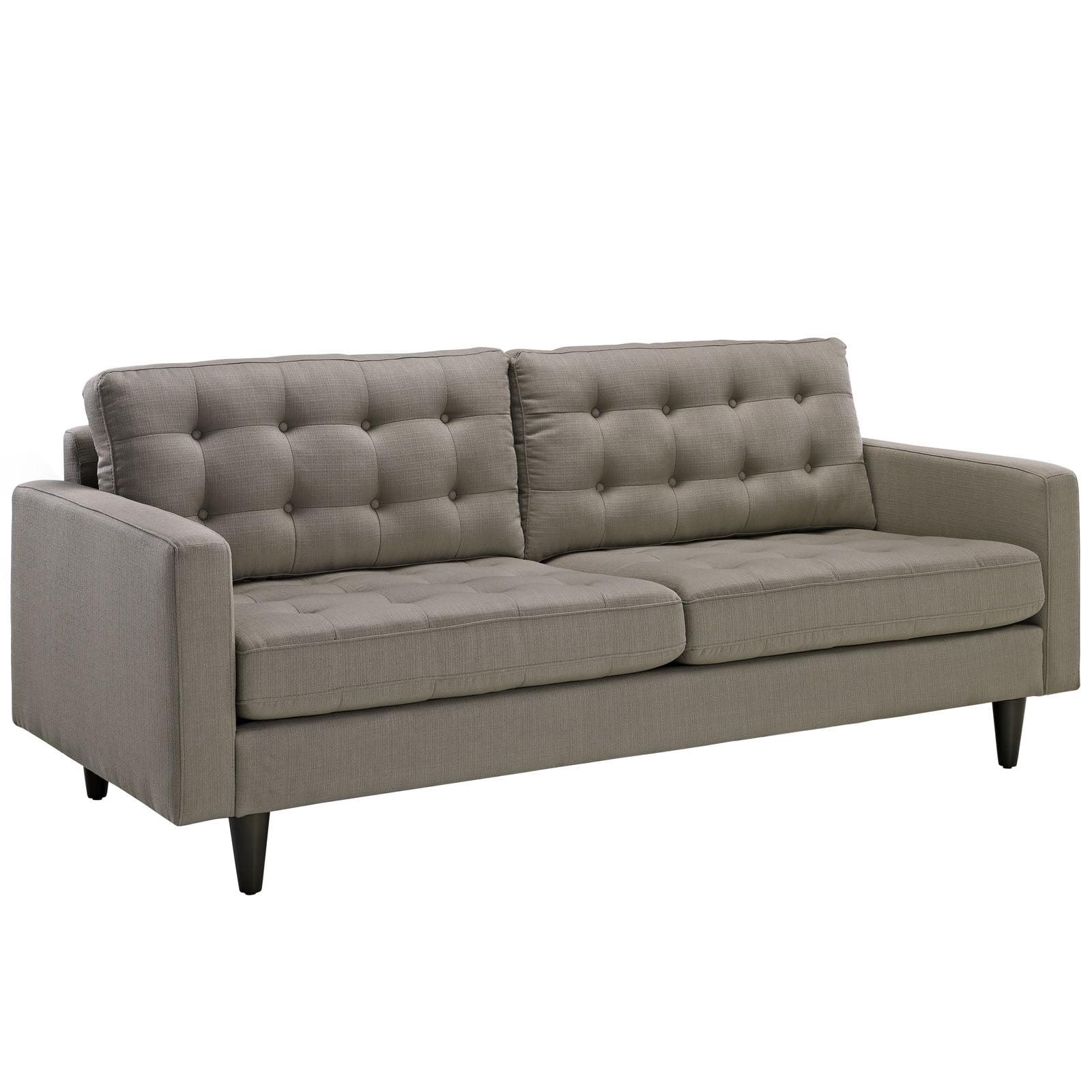 Modway Empress Upholstered Fabric Sofa in Granite