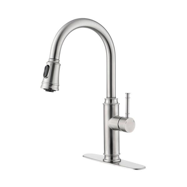 Brushed Nickel Stainless Steel Pull-Out Spray Kitchen Faucet