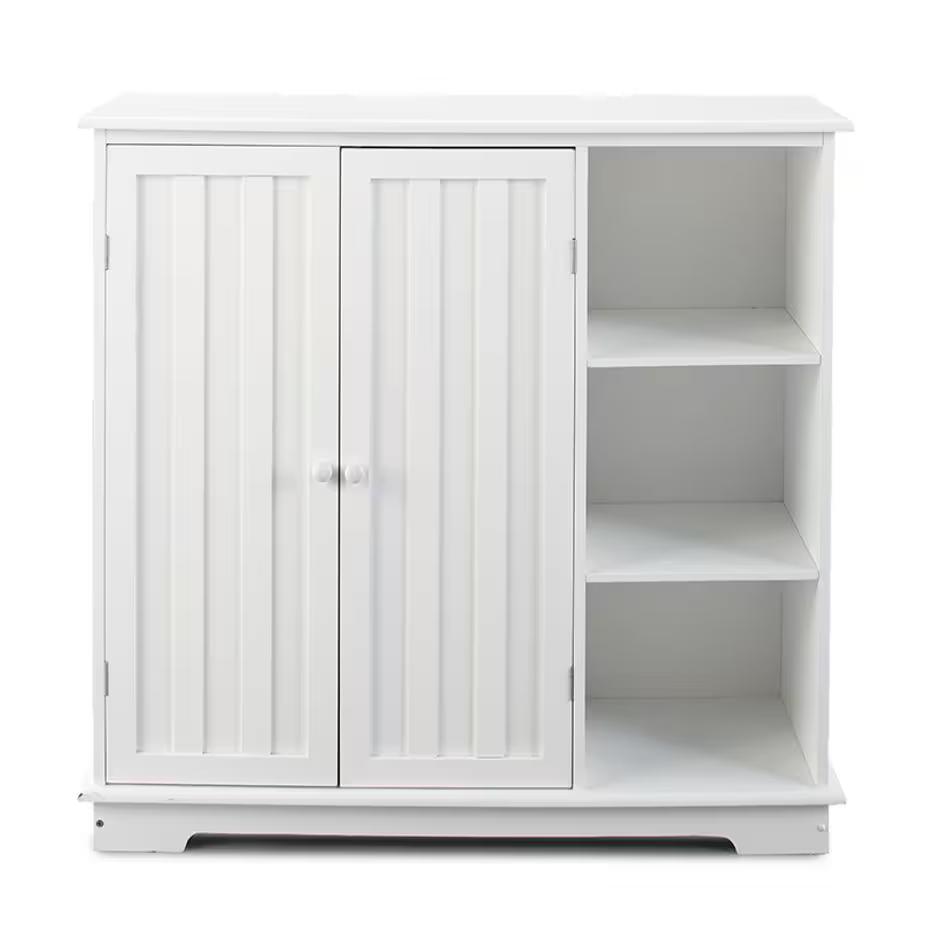 The Lakeside Collection Beadboard Buffet Cabinet - Sideboard with Storage - White