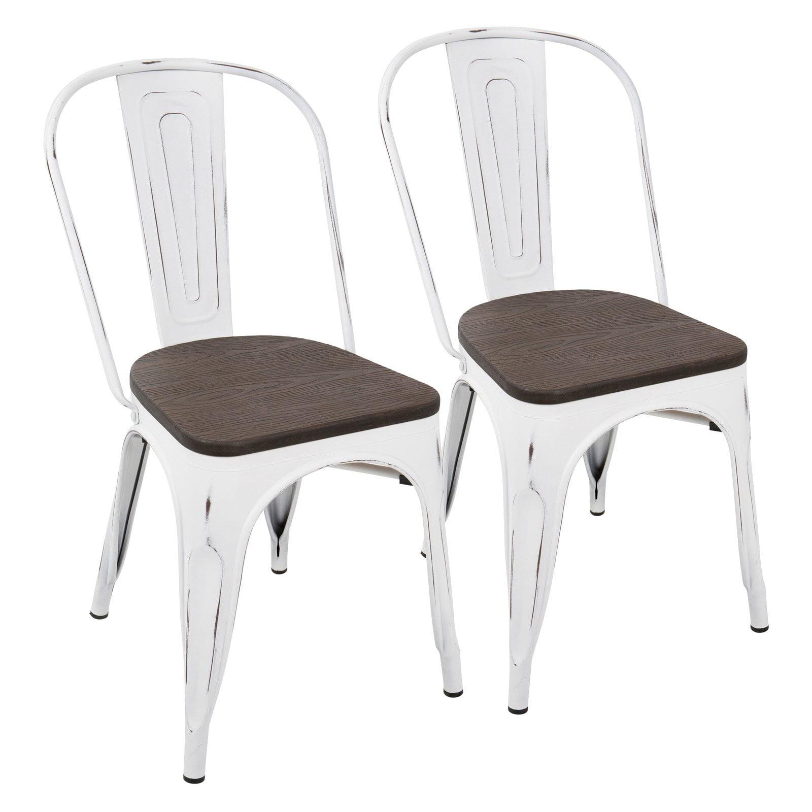 LumiSource White, Espresso Oregon Dining Chair - Set of 2