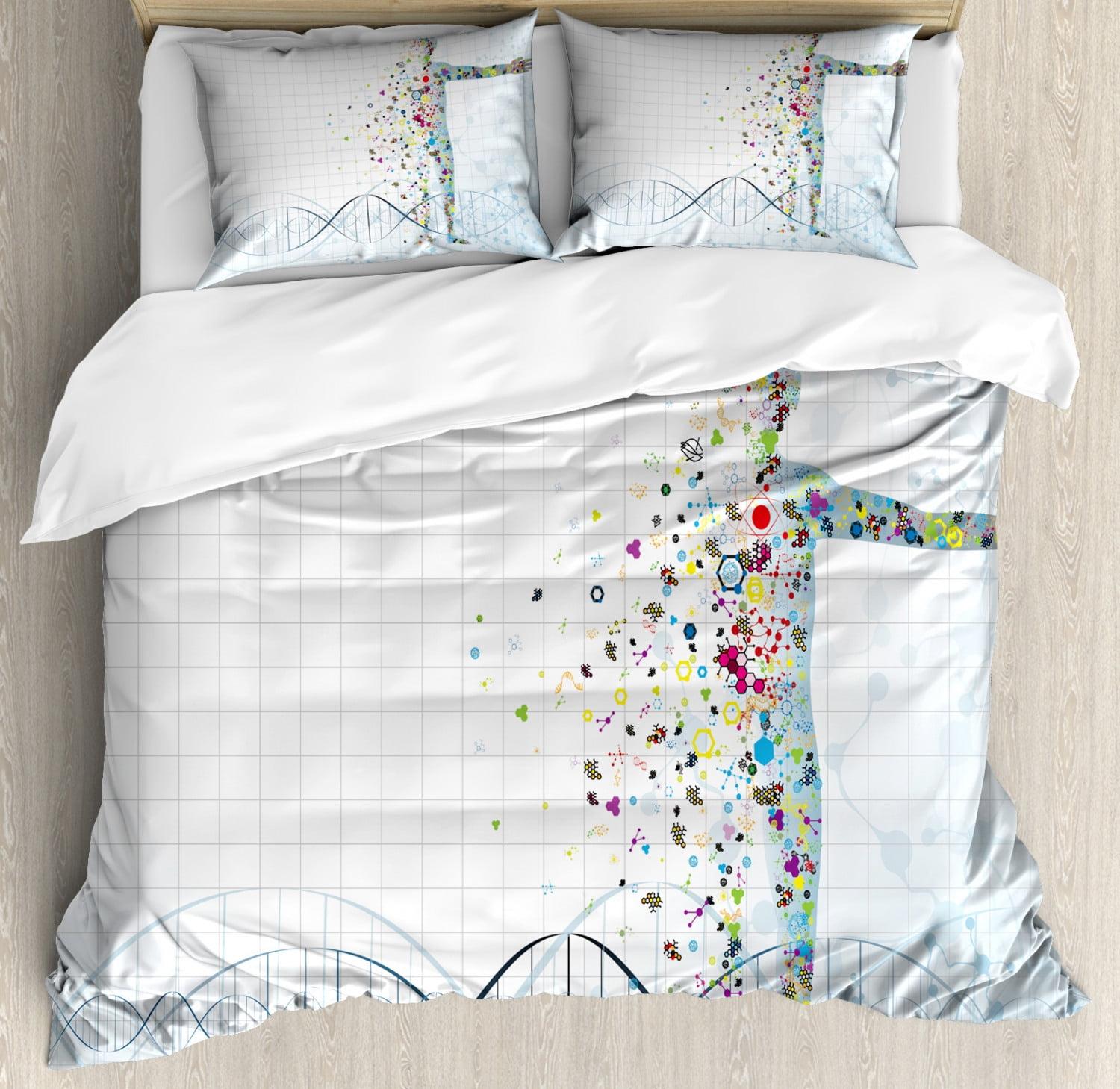 King Size Psychedelic DNA Design Duvet Cover Set