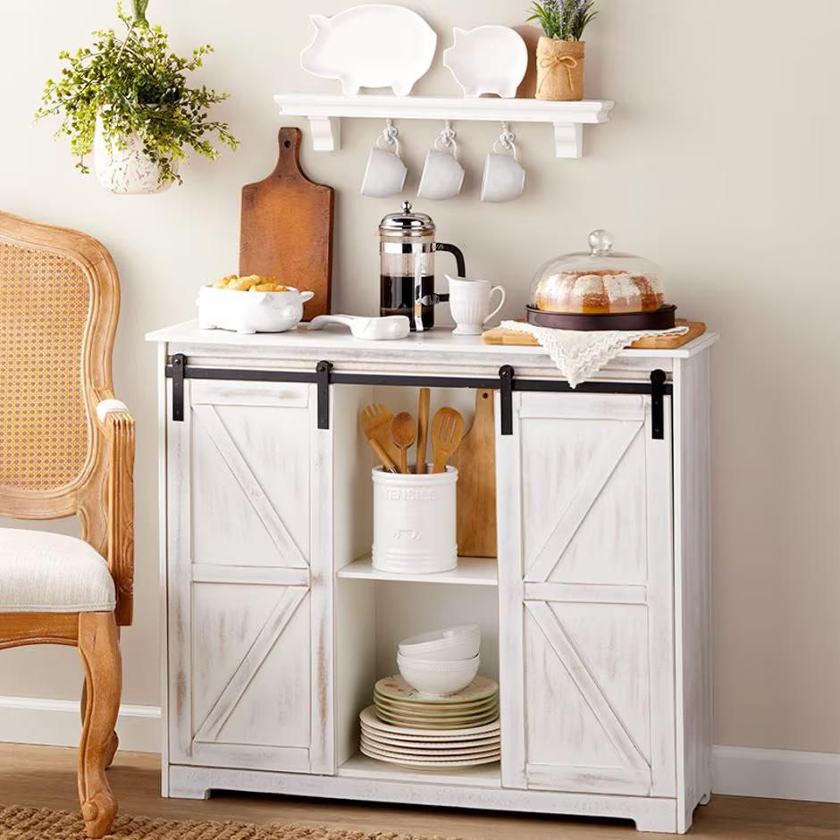 The Lakeside Collection Barn Door-Style Buffet Cabinets