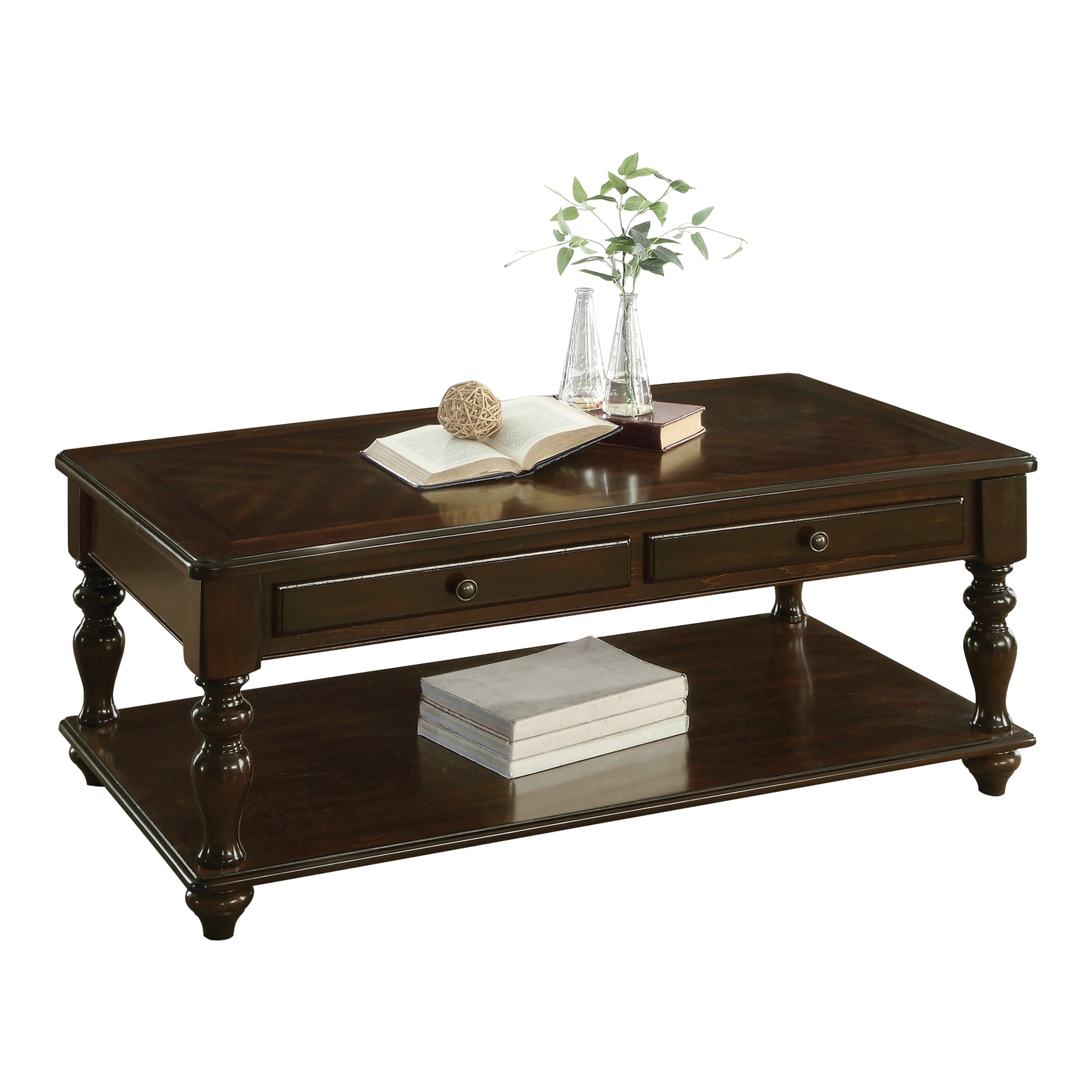 Espresso Brown Rectangular Lift-Top Cocktail Table with Storage