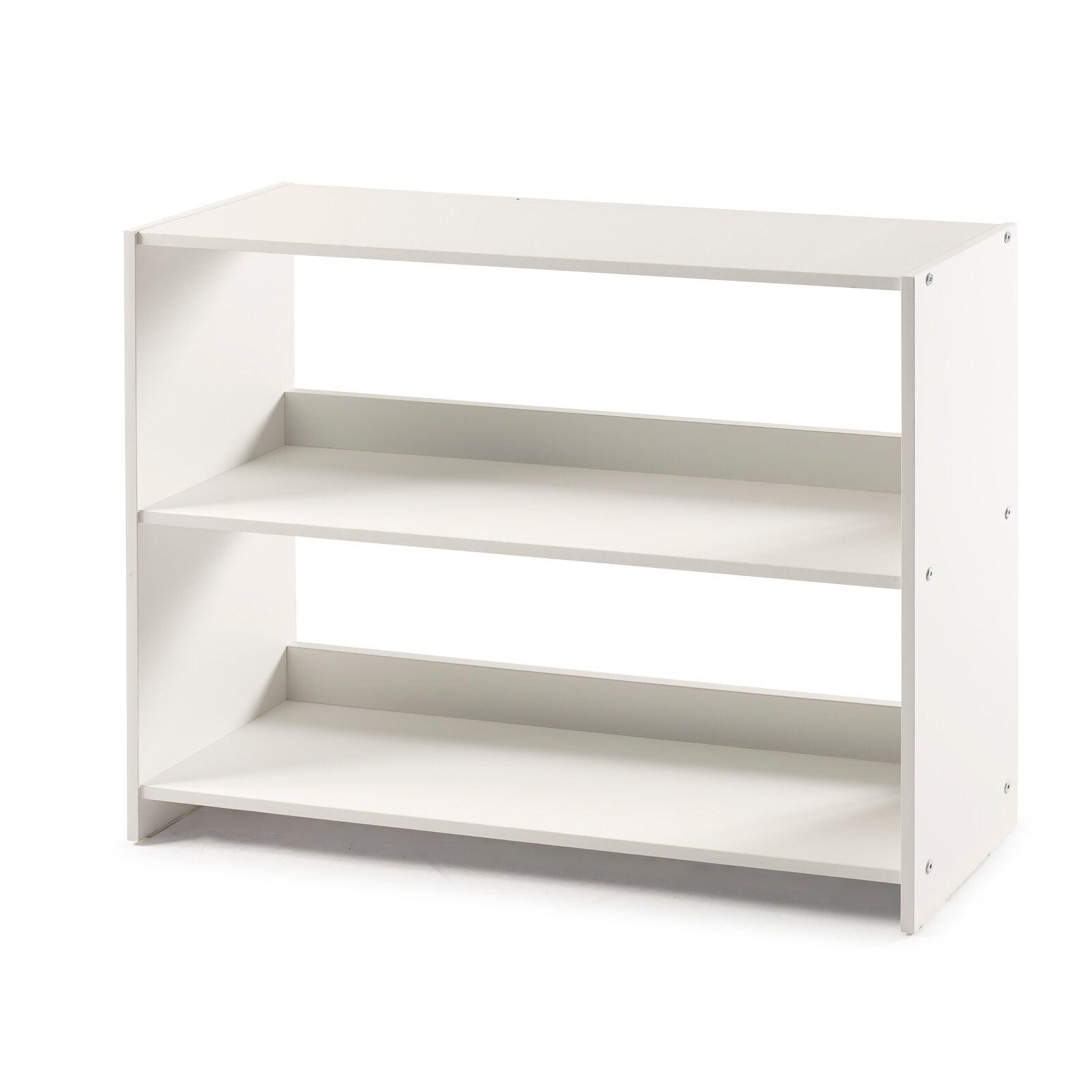 Adjustable Two-Tone Pine Wood Kids Bookcase in White & Gray