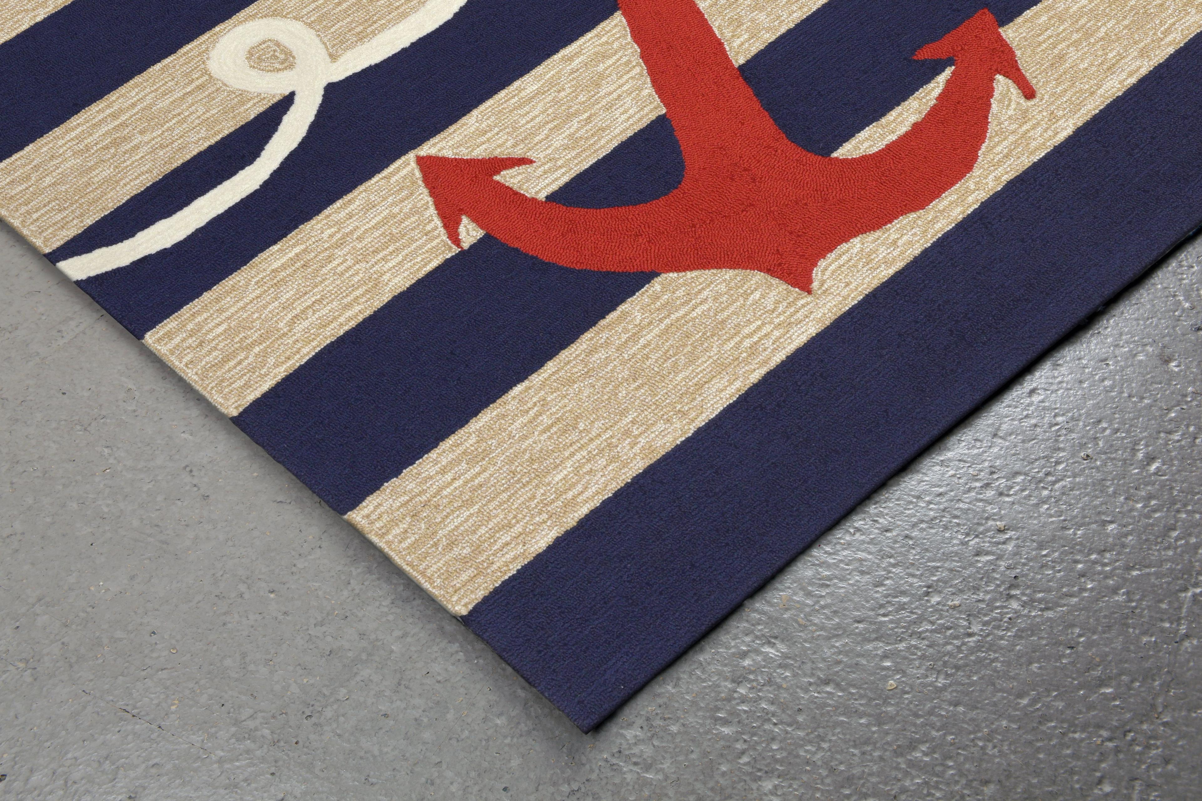 Liora Manne Frontporch Anchor Indoor/Outdoor Rug Navy 2' x 3'