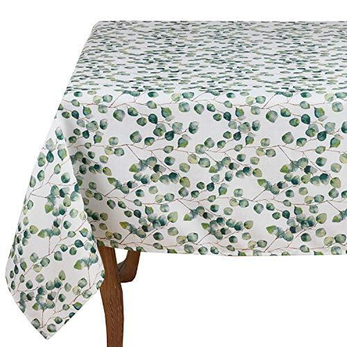 Saro Lifestyle Eucalyptus Leaf Design Tablecloth