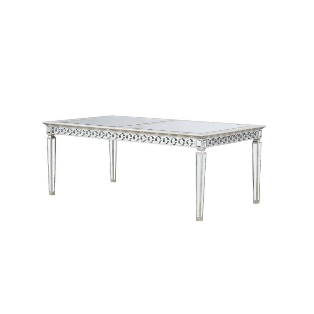 Varian Dining Table (72"L) in Mirrored & Antique Platinum