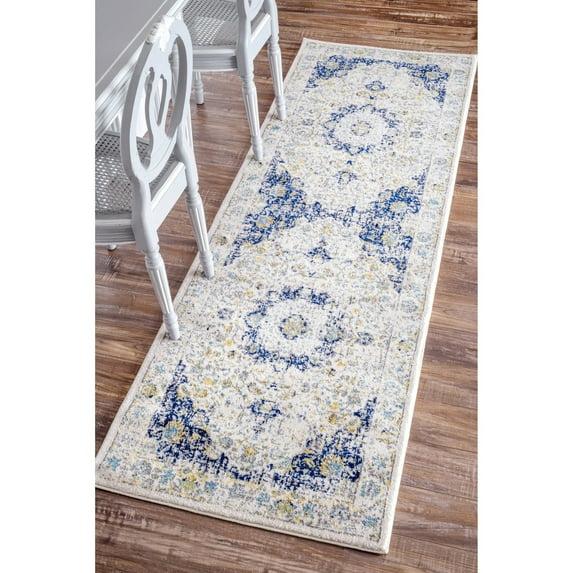 Maison Rouge  Oryan Traditional Persian Vintage Blue Runner Rug (2'8 x 12') - 2'8 x 12'