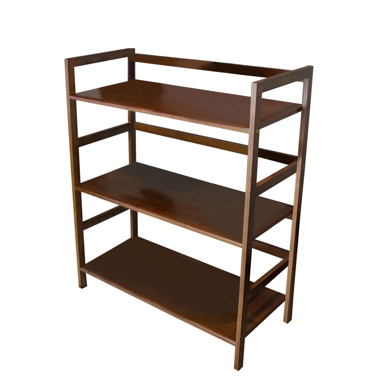 Caramel Bamboo 3-Tier Stackable Bookshelf with Rounded Edges