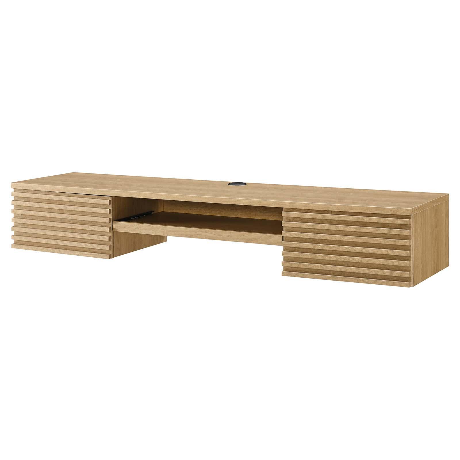 Modway Render Wall Mount Wood Office Desk