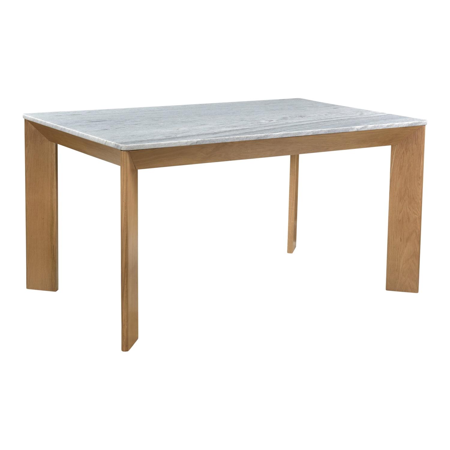 Angle Contemporary Reclaimed Wood & Marble Extendable Dining Table