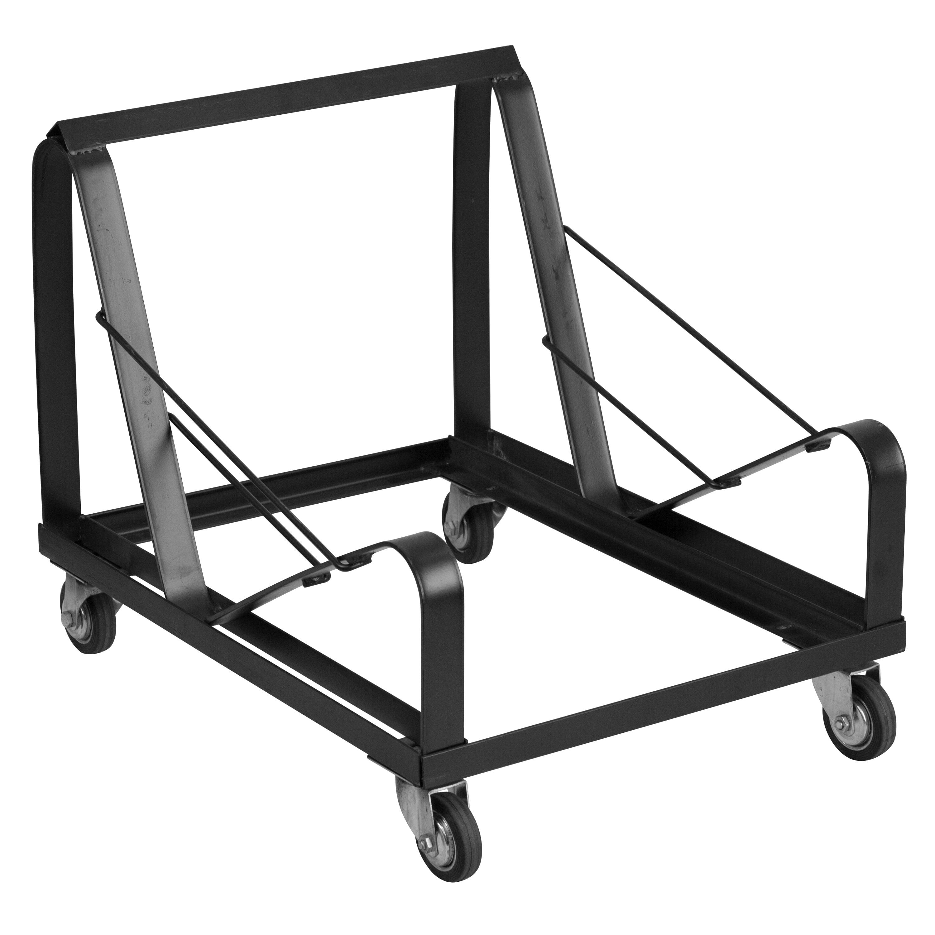 Emma and Oliver Black Steel Sled Base Stack Chair Dolly - Party Event Rental