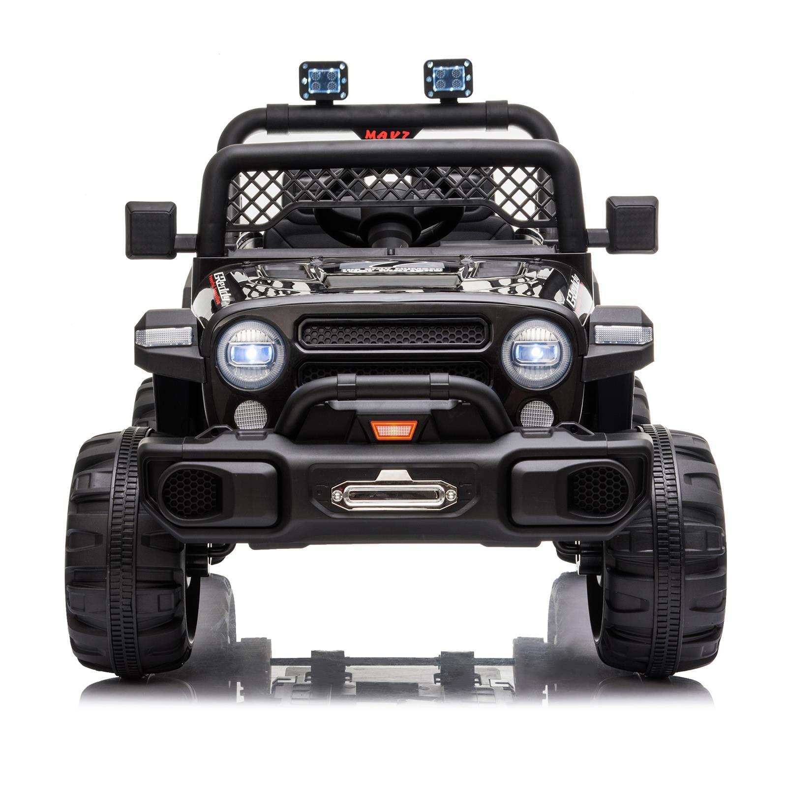 Black 12V Kids Ride-On SUV with Remote Control and LED Lights