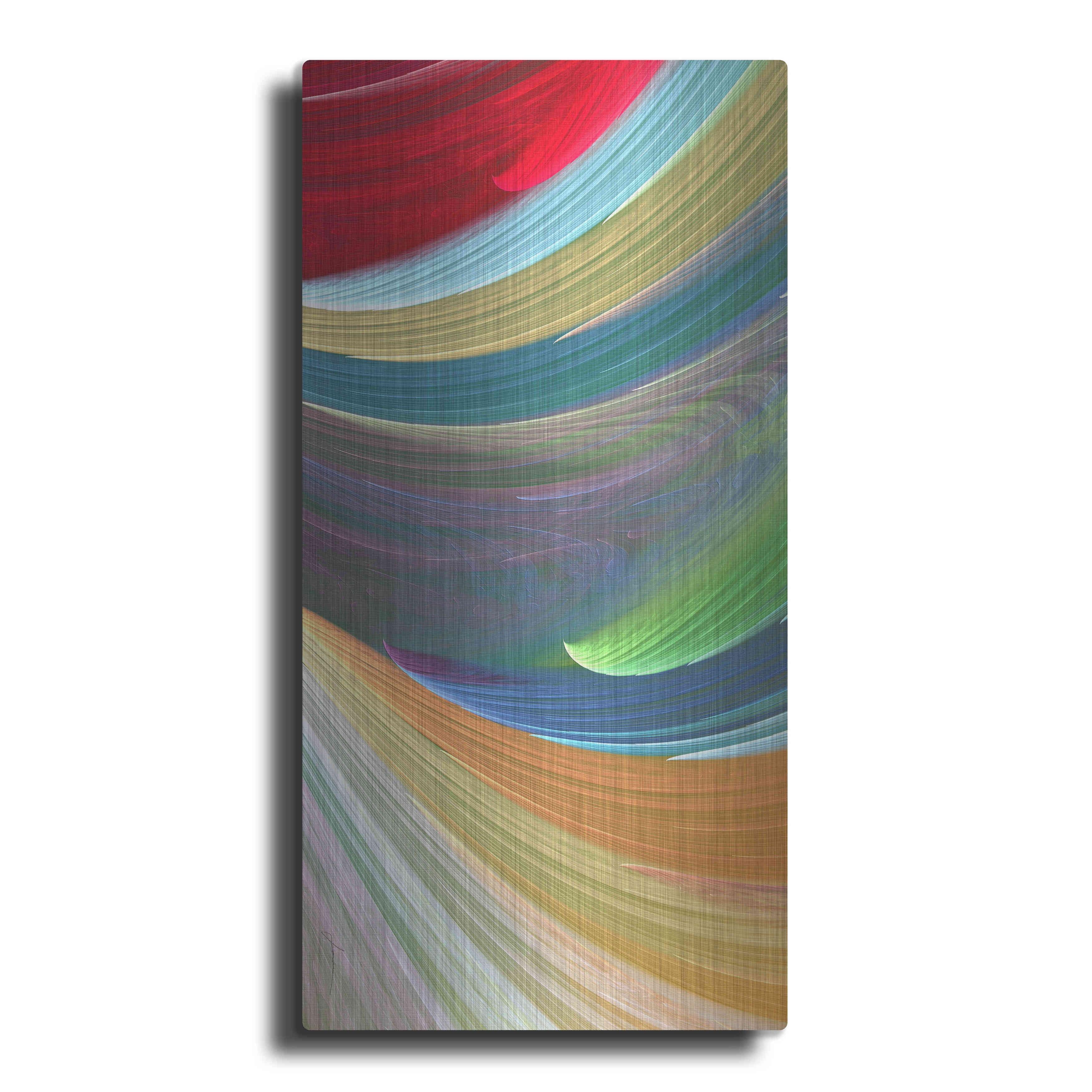 Wind Waves III Multicolor Canvas Wall Art, 12" x 24"