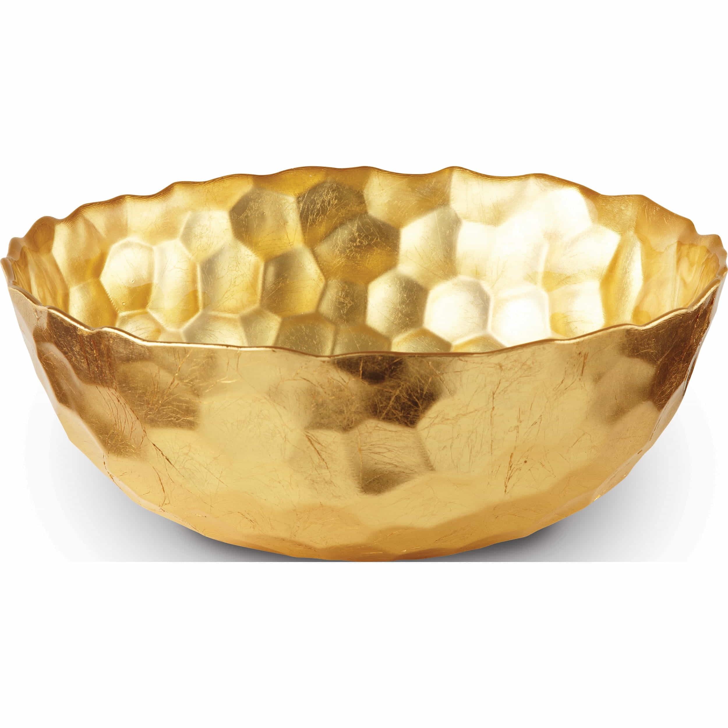 Odessa 9.5" Handcrafted Gold Glass Fruit Bowl