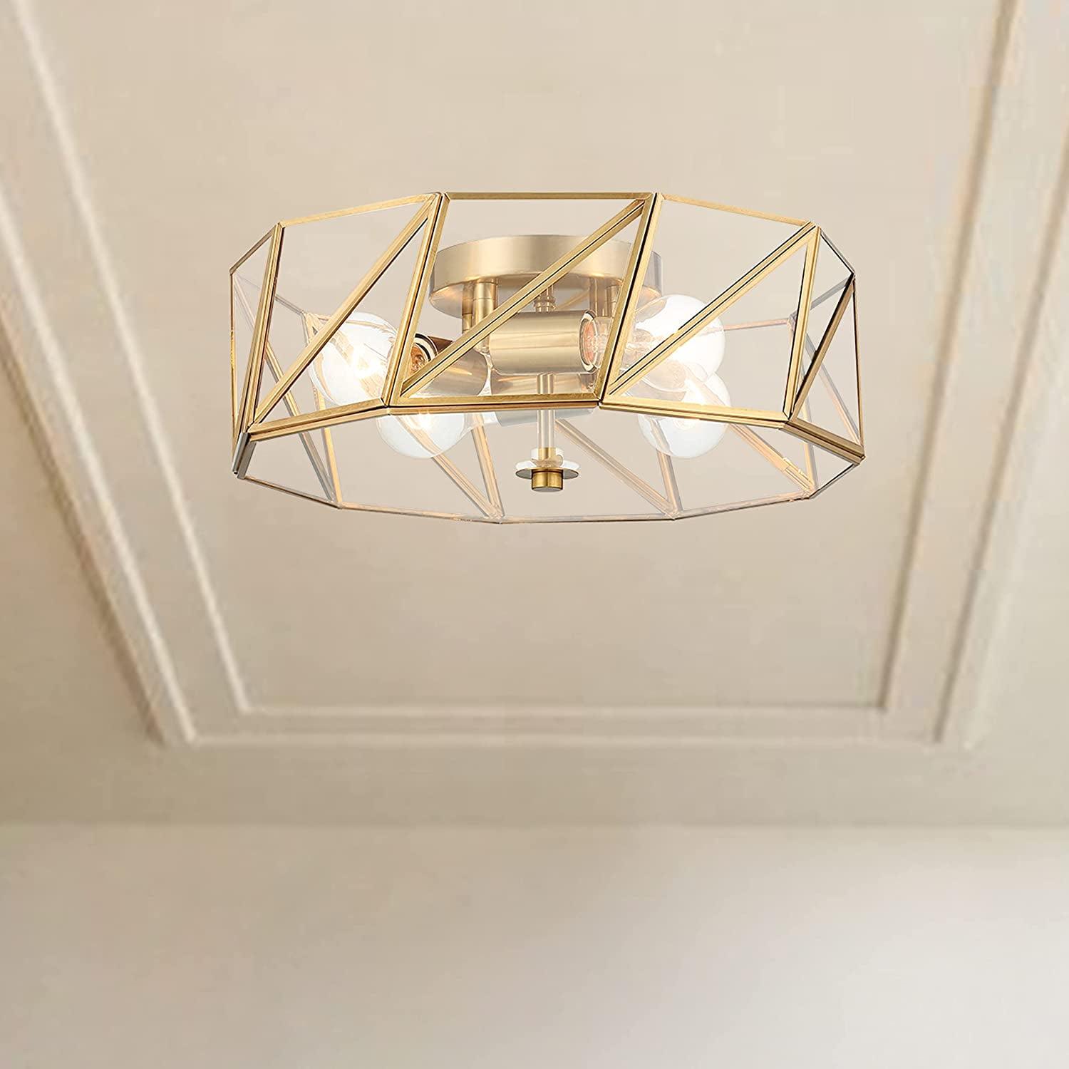 4 - Light 15.94" Unique/Statement Geometric Flush Mount