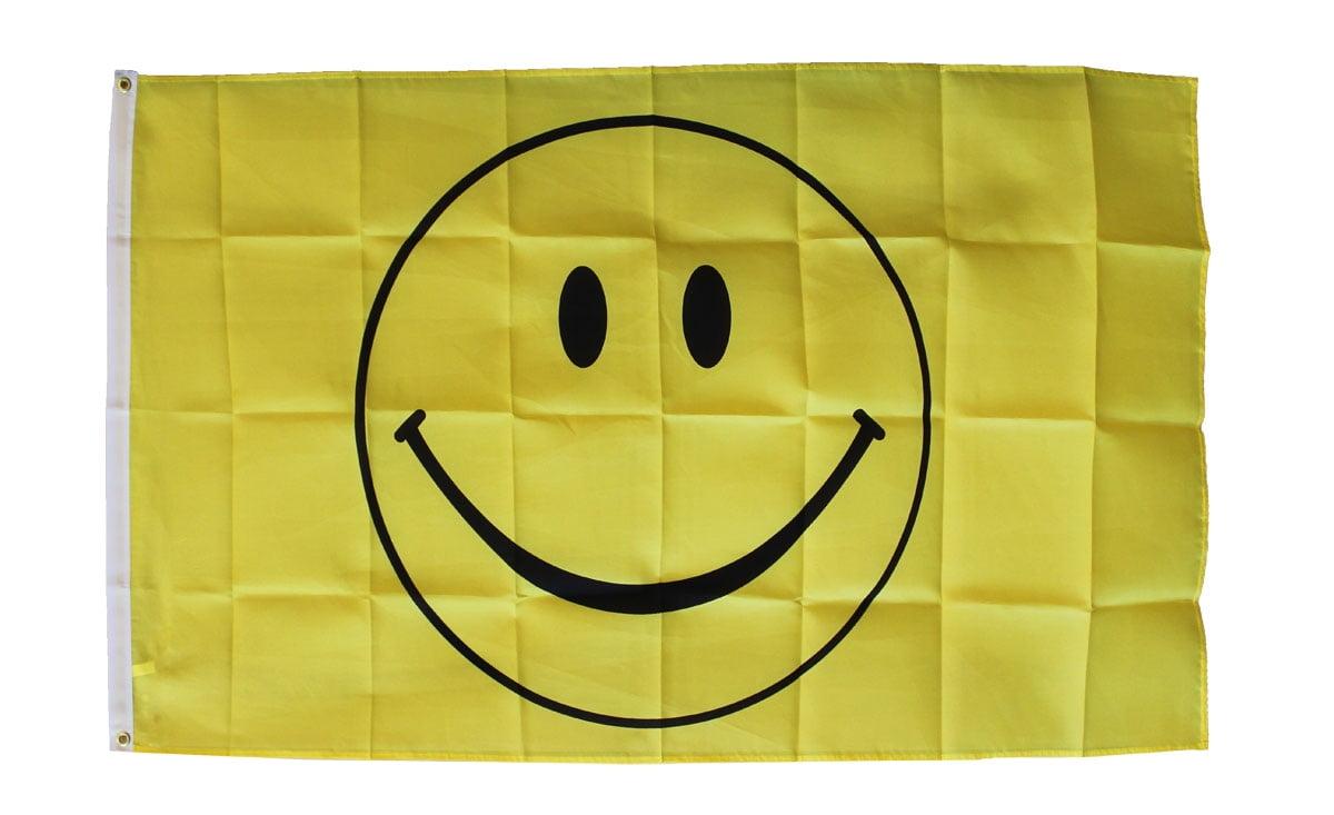 Yellow Polyester Smiley Face 3' x 5' Flag