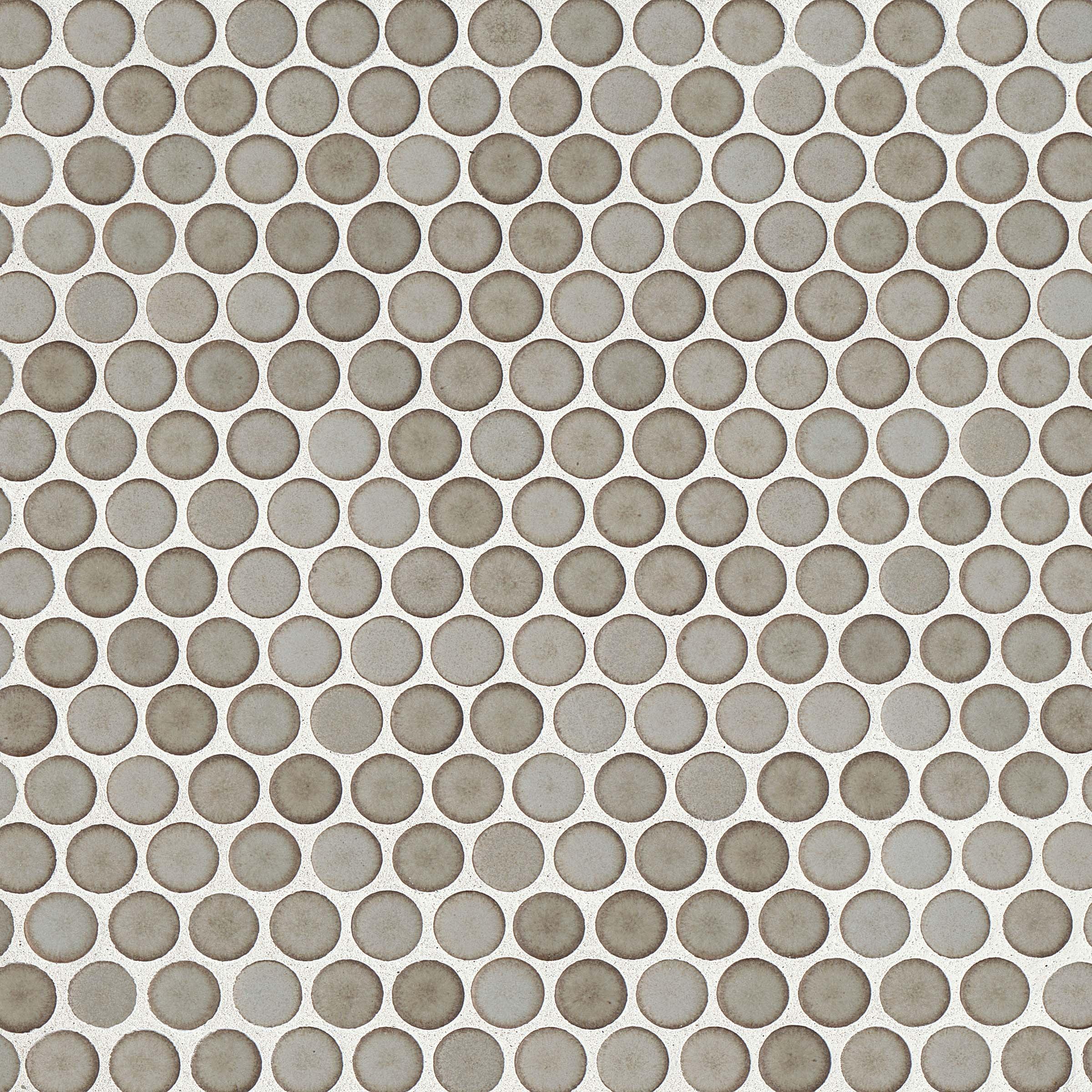 Bedrosians 360 Matte Penny Round Porcelain Mosaic Tile 12" x 12", Pumice (10-Pack, 10 SF)