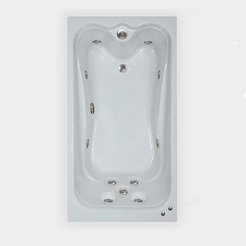 66 In. X 36 In. Elite Series Drop in Whirlpool Acrylic Bathtub with Reversible Drain in White