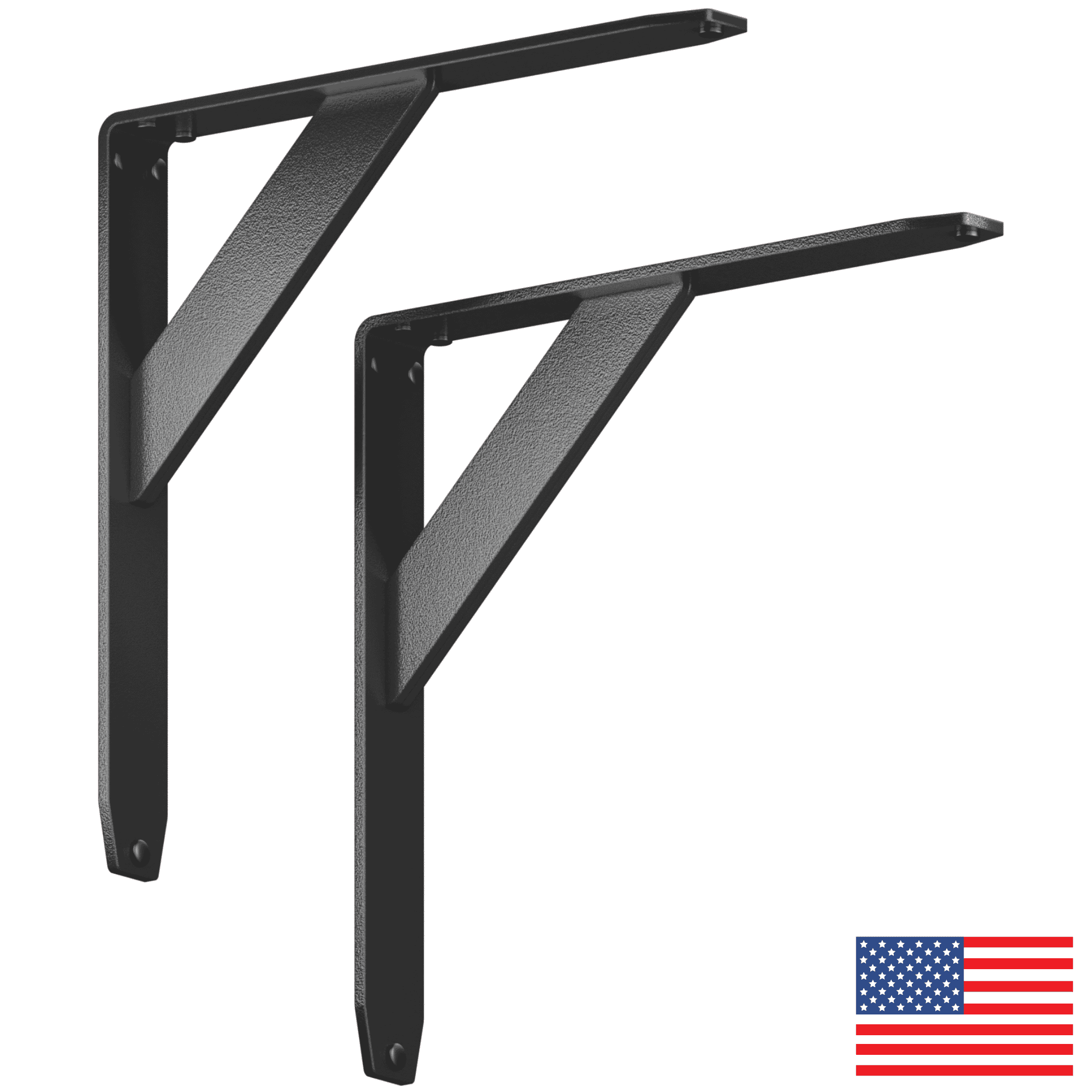 Jetstream Black Iron Heavy Duty 12" Shelf Brackets (2-Pack)