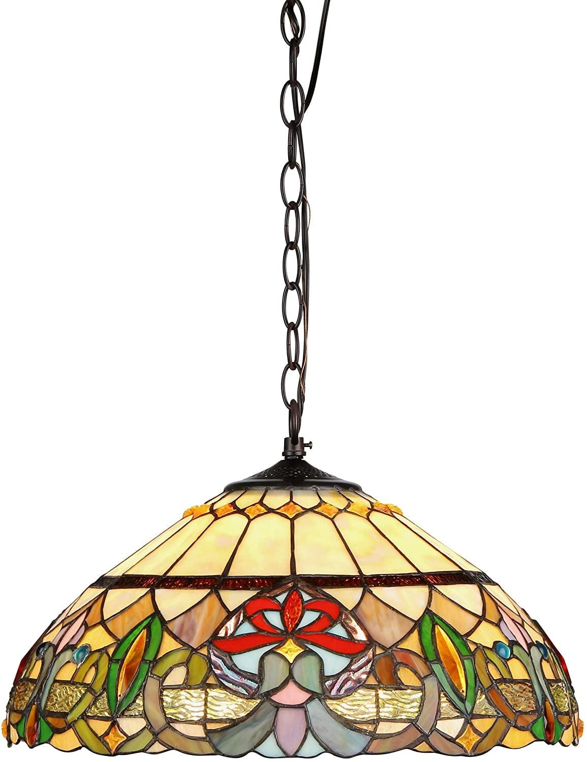 Bronze Glass 18" Victorian Ceiling Pendant Light